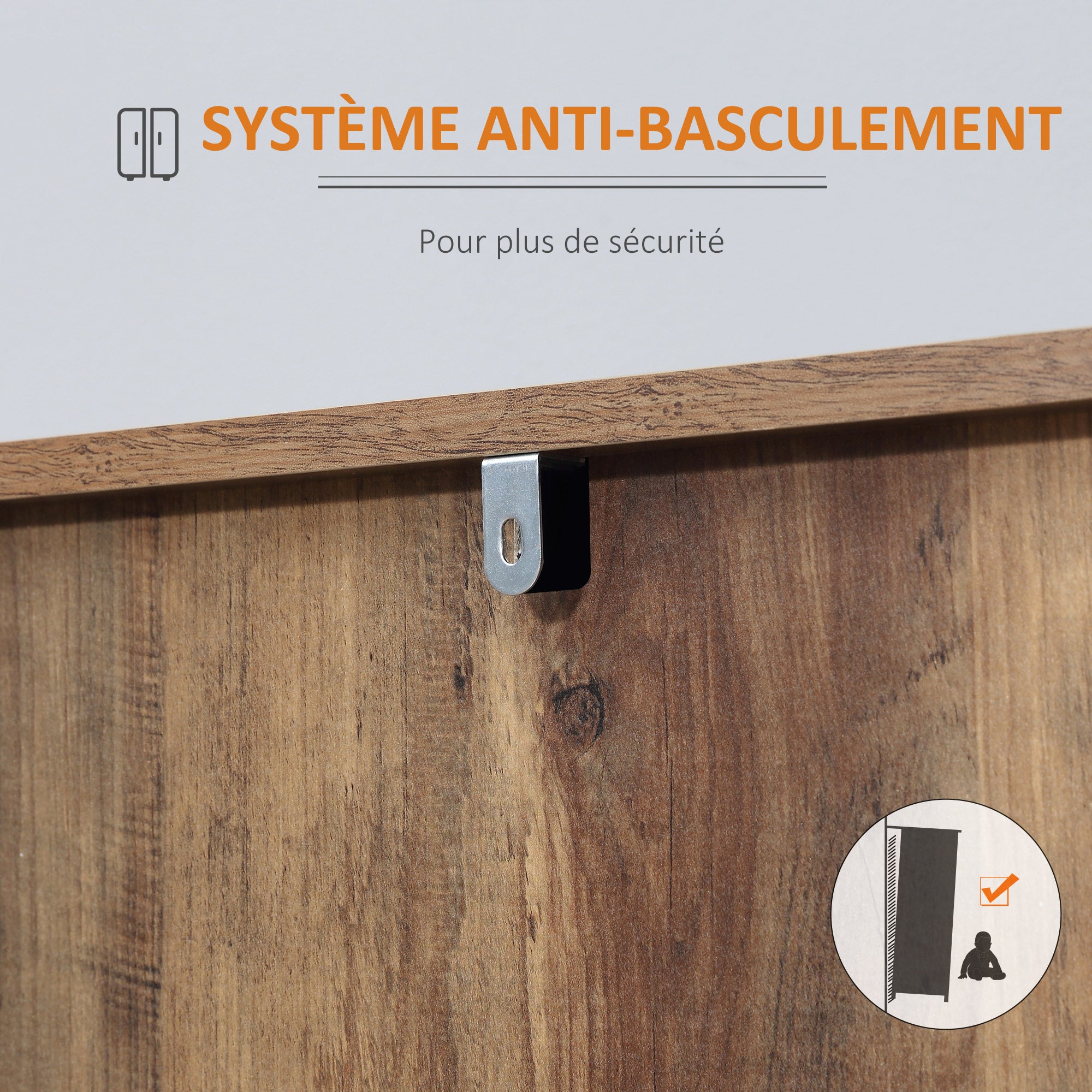 Buffet de Cuisine Meuble de Rangement 2 placards étagère réglable 3 tiroirs Style Contemporain - 120 x 39,5 x 77 cm marron