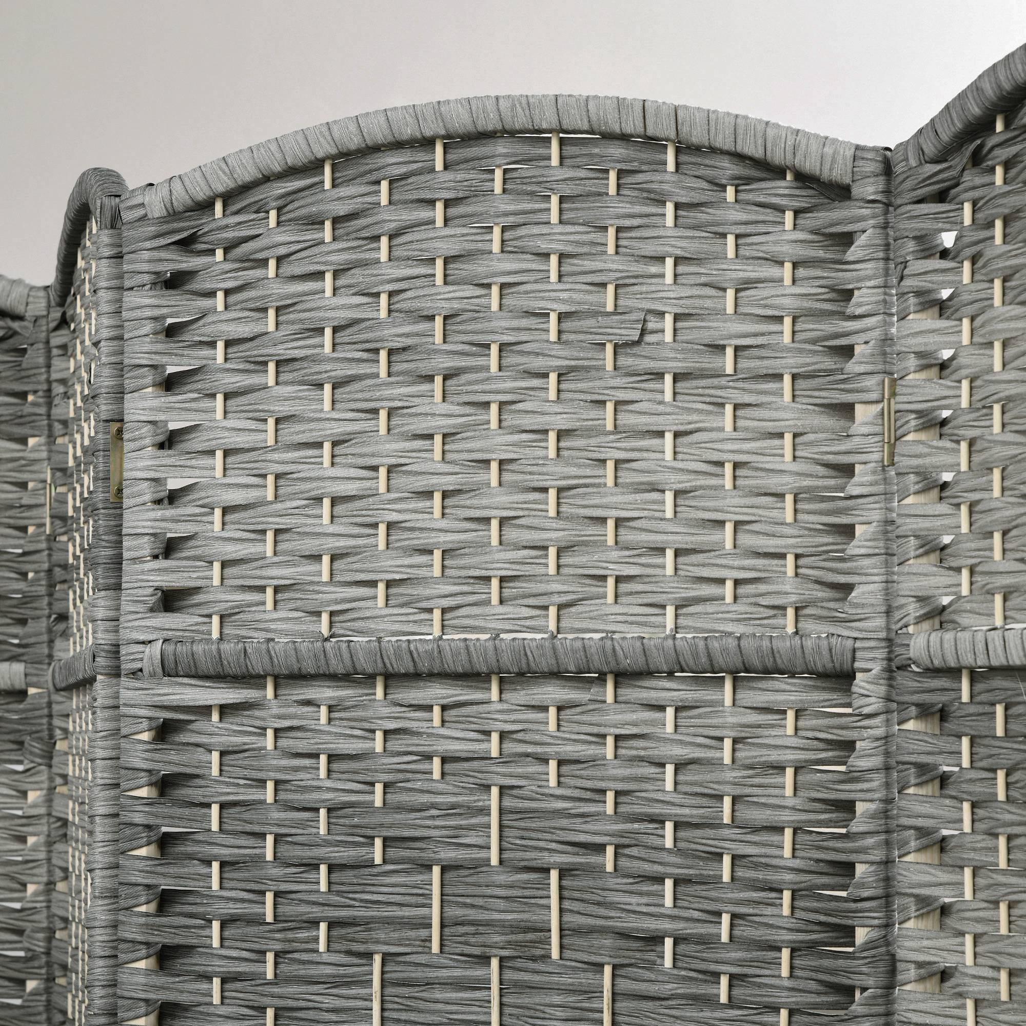 Paravent intérieur en bois, 6 panneaux, 270 x 180 cm, séparateur de pièce pliable, pour salon, chambre à coucher, maison, gris mélangé