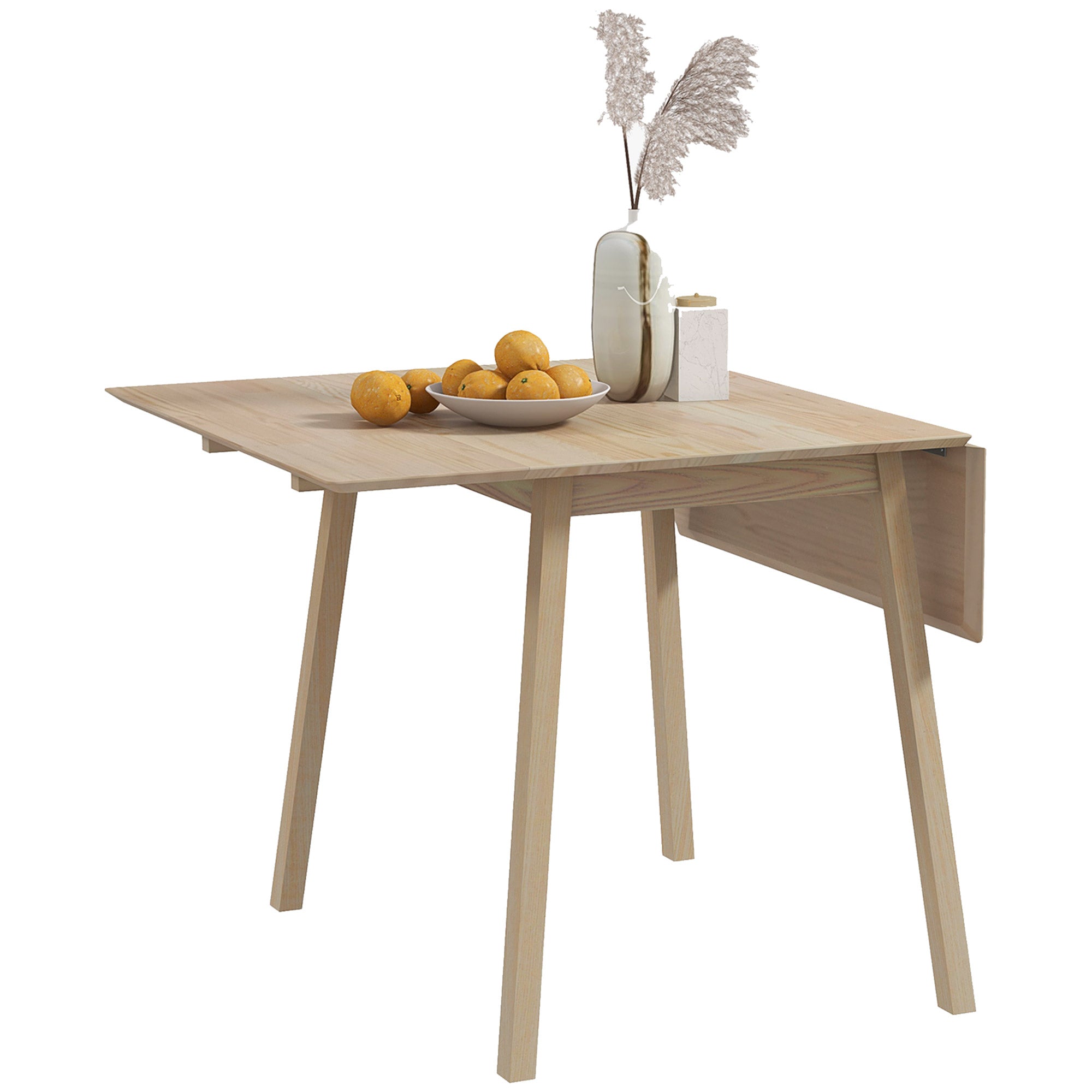 Table de cuisine pliable table à manger pliante avec plateau rabattable en bois pour 2 à 4 personnes, bois naturel