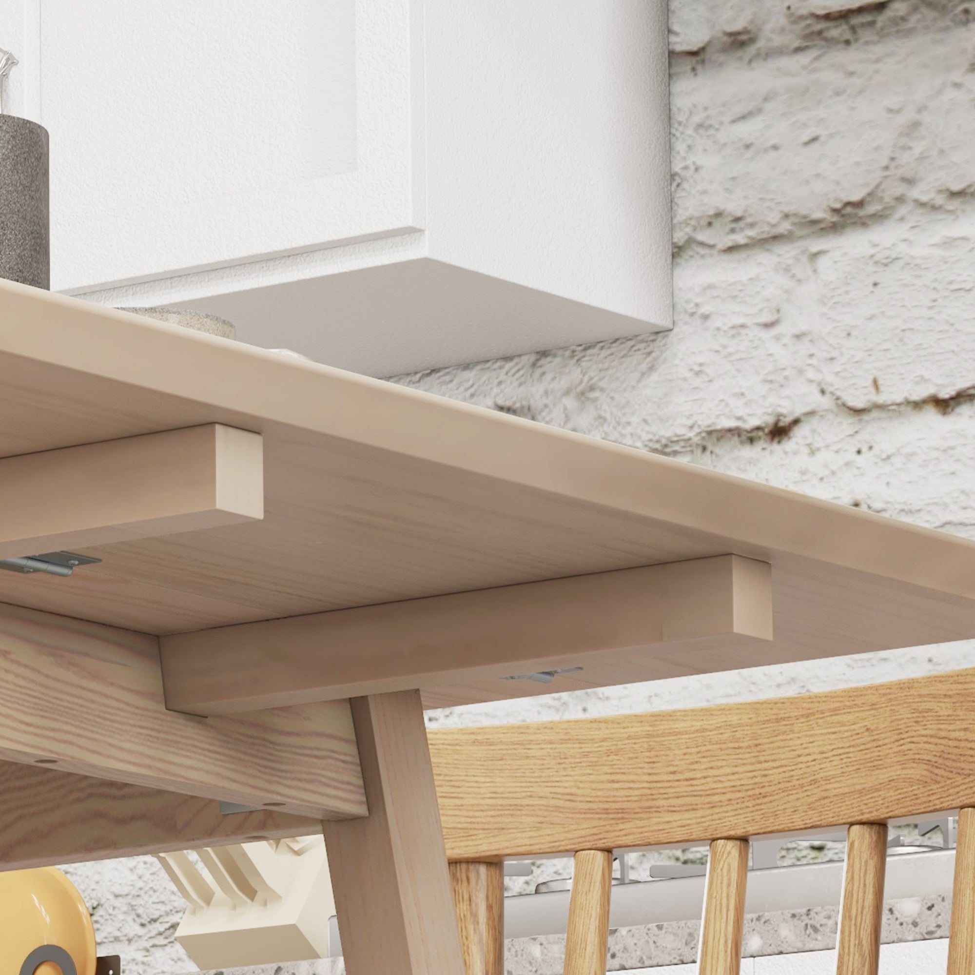 Table de cuisine pliable table à manger pliante avec plateau rabattable en bois pour 2 à 4 personnes, bois naturel