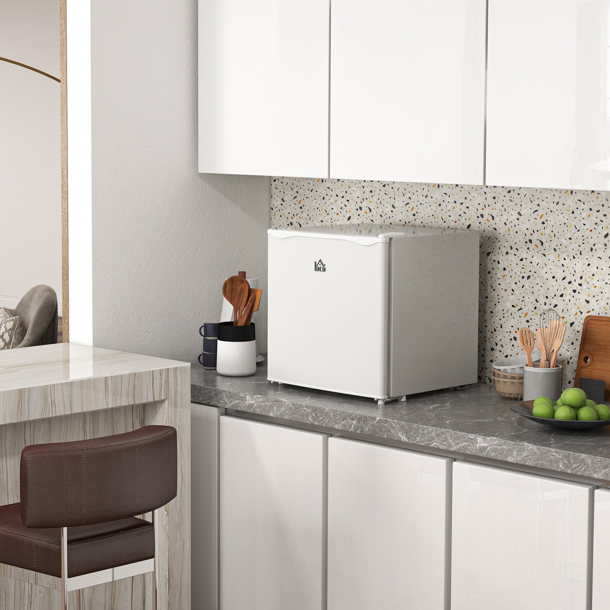 Mini congélateur Température Réglable de -14 à -24°C Compact 35L - étagère Amovible - Porte réversible Classe E - 47 x 44,2 x 48,8 cm - Blanc