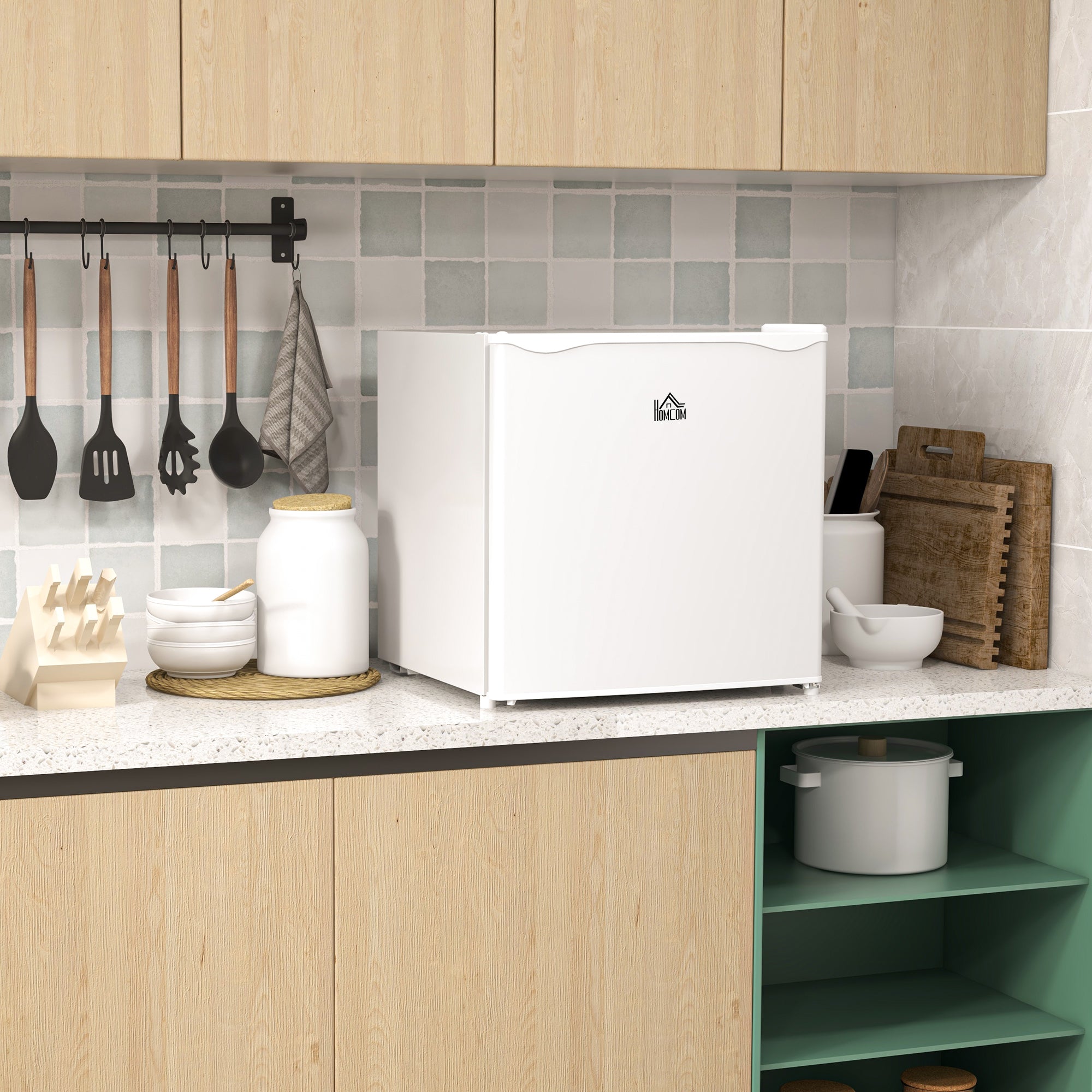 Mini congélateur Température Réglable de -14 à -24°C Compact 35L - étagère Amovible - Porte réversible Classe E - 47 x 44,2 x 48,8 cm - Blanc