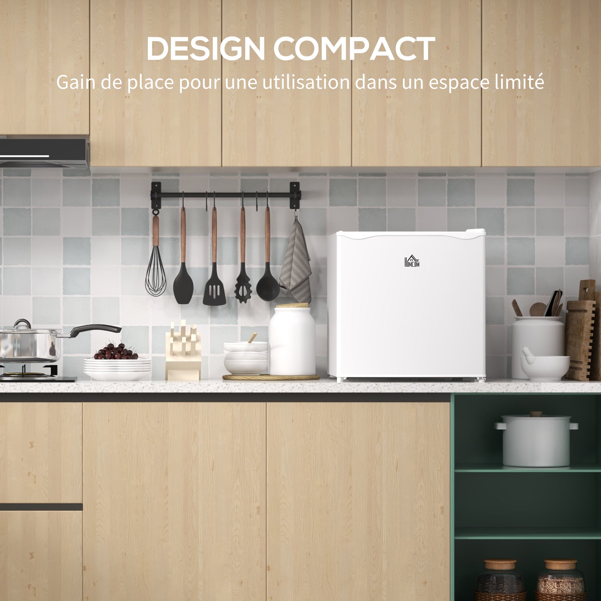 Mini congélateur Température Réglable de -14 à -24°C Compact 35L - étagère Amovible - Porte réversible Classe E - 47 x 44,2 x 48,8 cm - Blanc