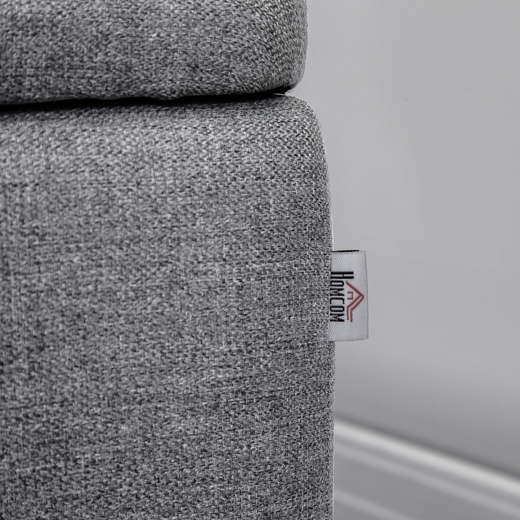 Banc de rangement, bout de lit, coffre de rangement en tissu avec pieds en acier noir, 101 x 38,5 x 44,5 cm, gris