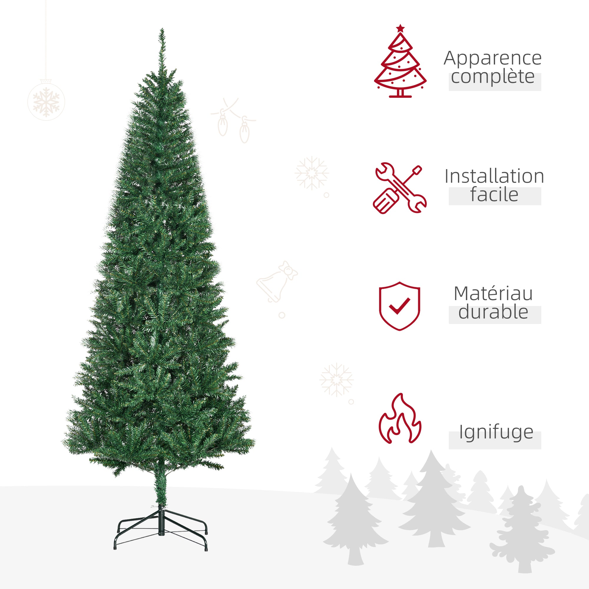 Sapin de Noël Artificiel 210H cm 865 Branches épines Imitation Nordmann Grand réalisme Vert