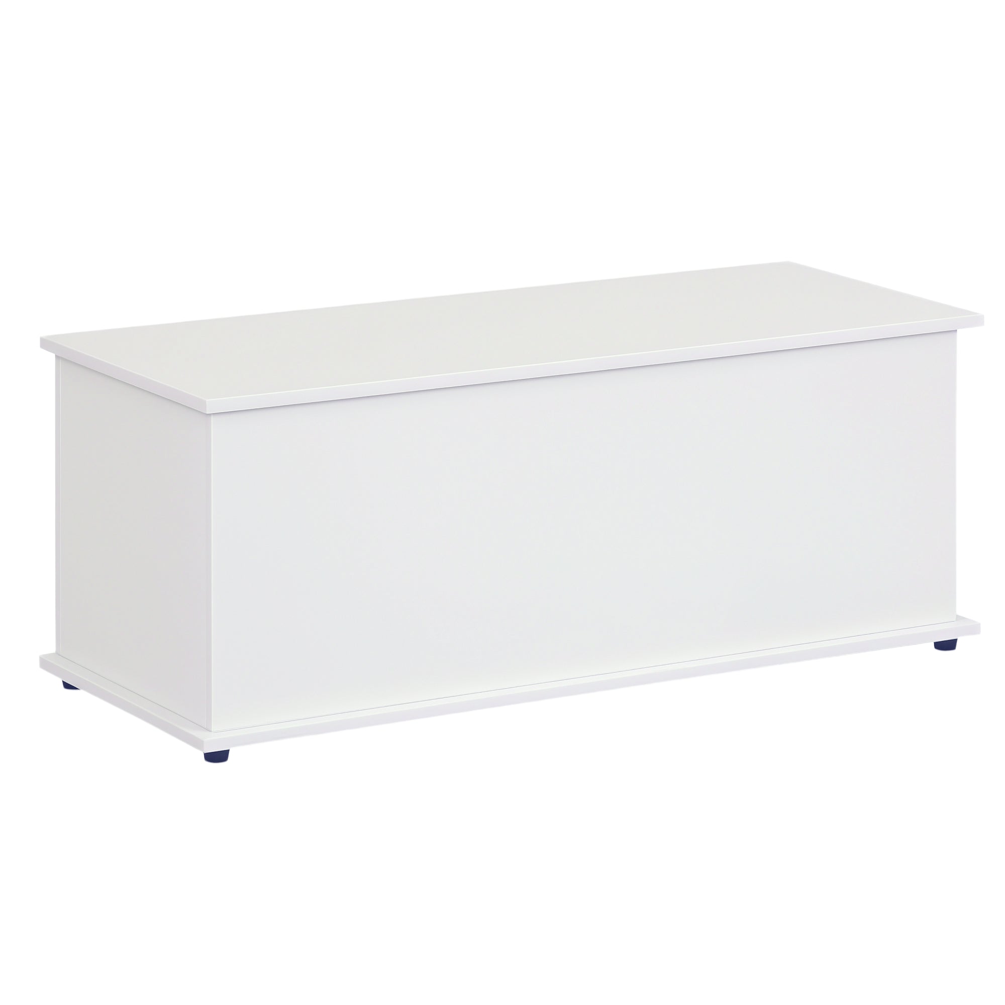 Coffre de rangement, banc de rangement avec couvercle rabattable et charnières de sécurité, banc chaussures, meuble d'entrée, couloir, chambre, salon, 100 x 40 x 40 cm, blanc