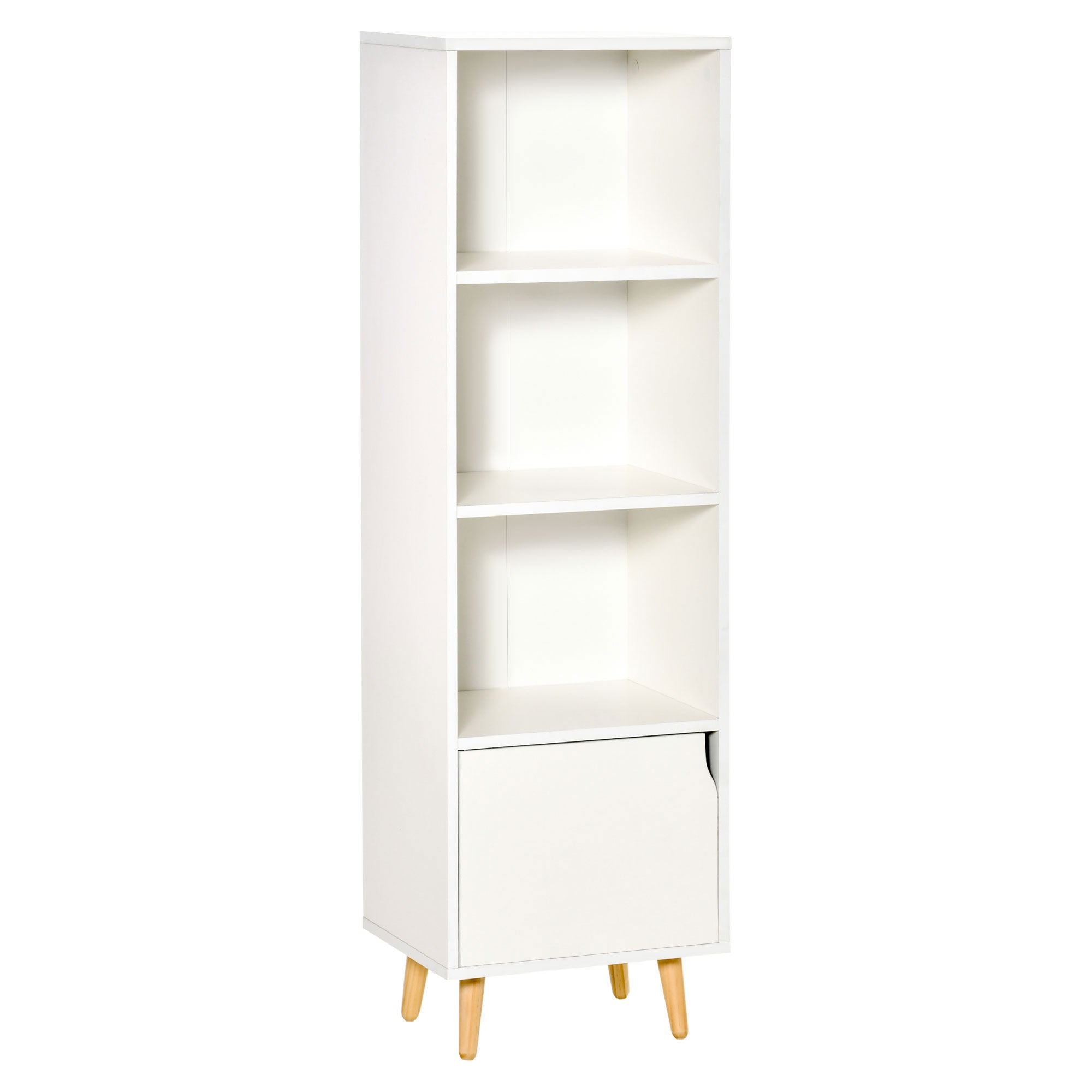 Bibliothèque étagère Rangement Colonne pour Salon, Salle de Bain Blanc en Bois dim. 40L x 30l x 130H cm