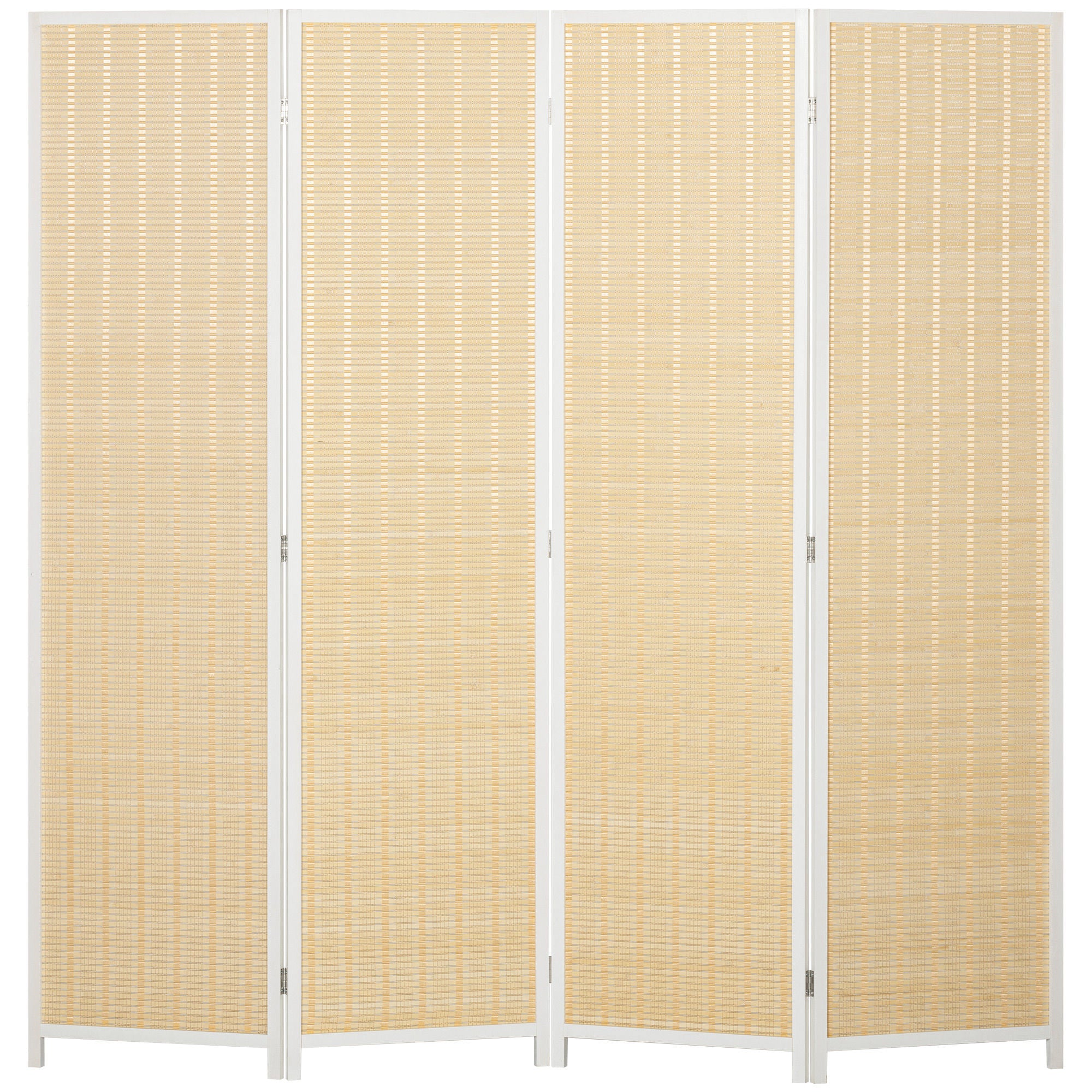 Paravent interieur en bois 4 panneaux 180 x 180 cm séparateur de pièce pliable cloison de séparation pour salon chambre à coucher maison, bois naturel