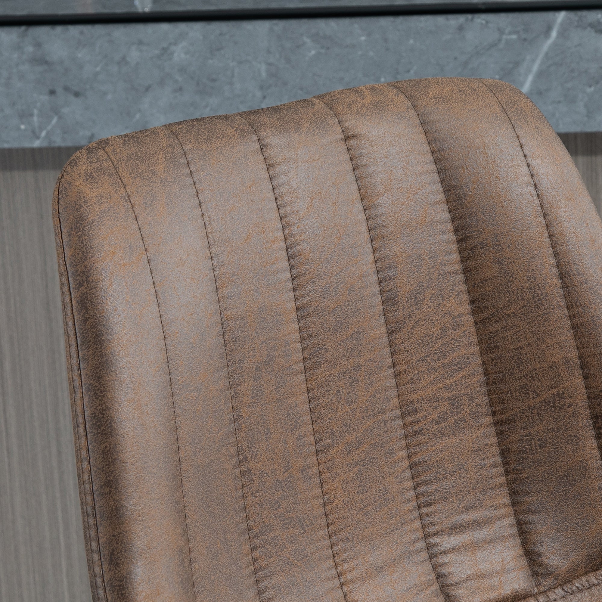 Lot de 2 tabourets de bar tabouret haut style vintage hauteur réglable pivotant avec repose-pied marron