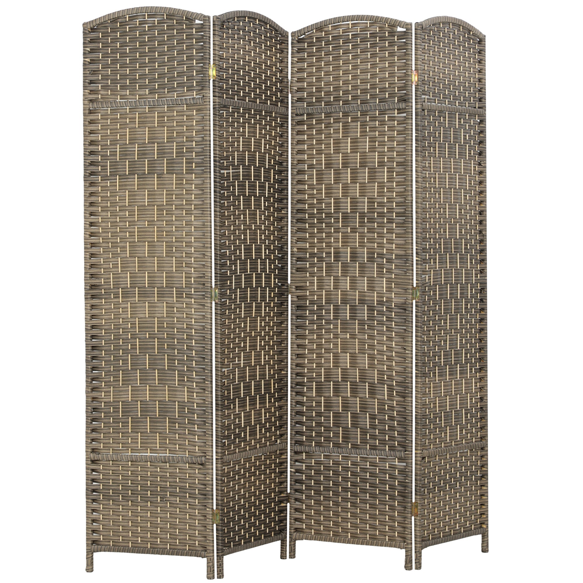 Paravent intérieur en bois, 4 panneaux, 180 x 180 cm, séparateur de pièce pliable, pour salon, chambre à coucher, maison, chêne foncé