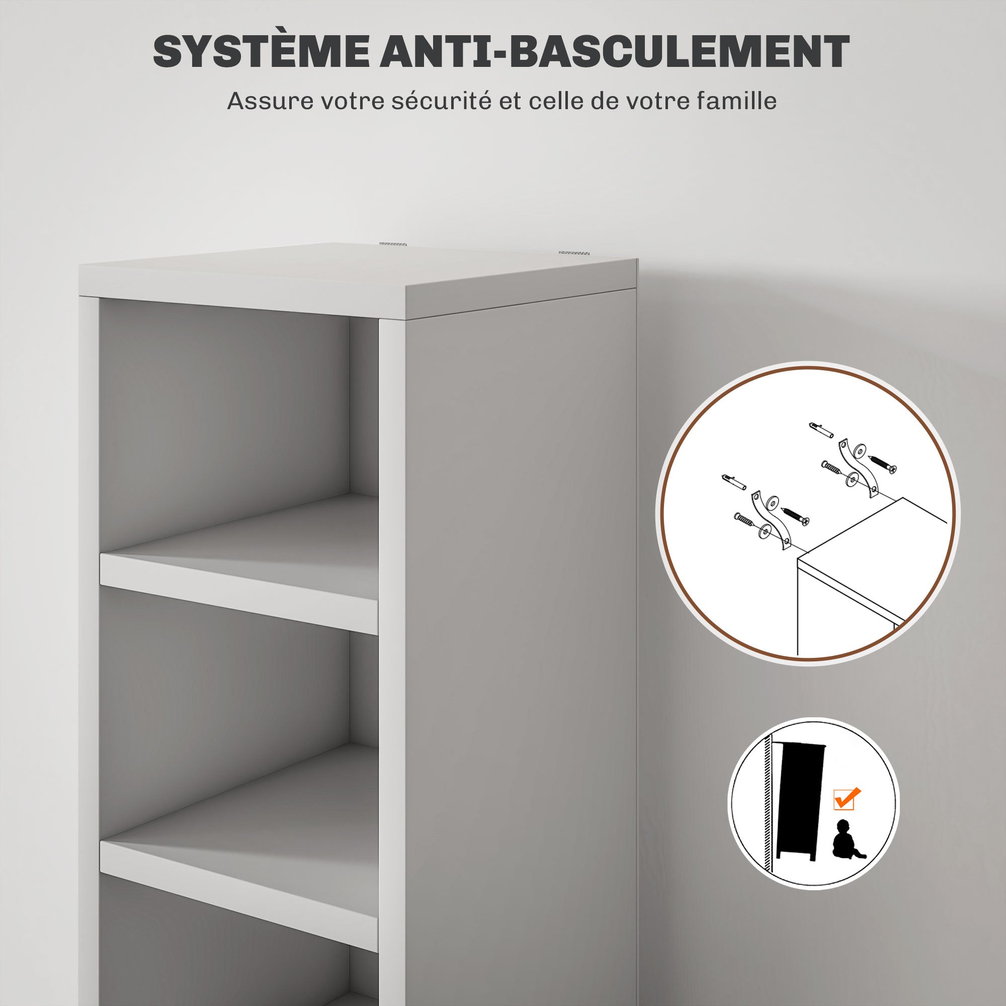 Rangements pour CD et DVD, étagère colonne de rangement, meuble de rangement avec 12 compartiments, capacité max. 204 CD, 21 x 20 x 175 cm, blanc