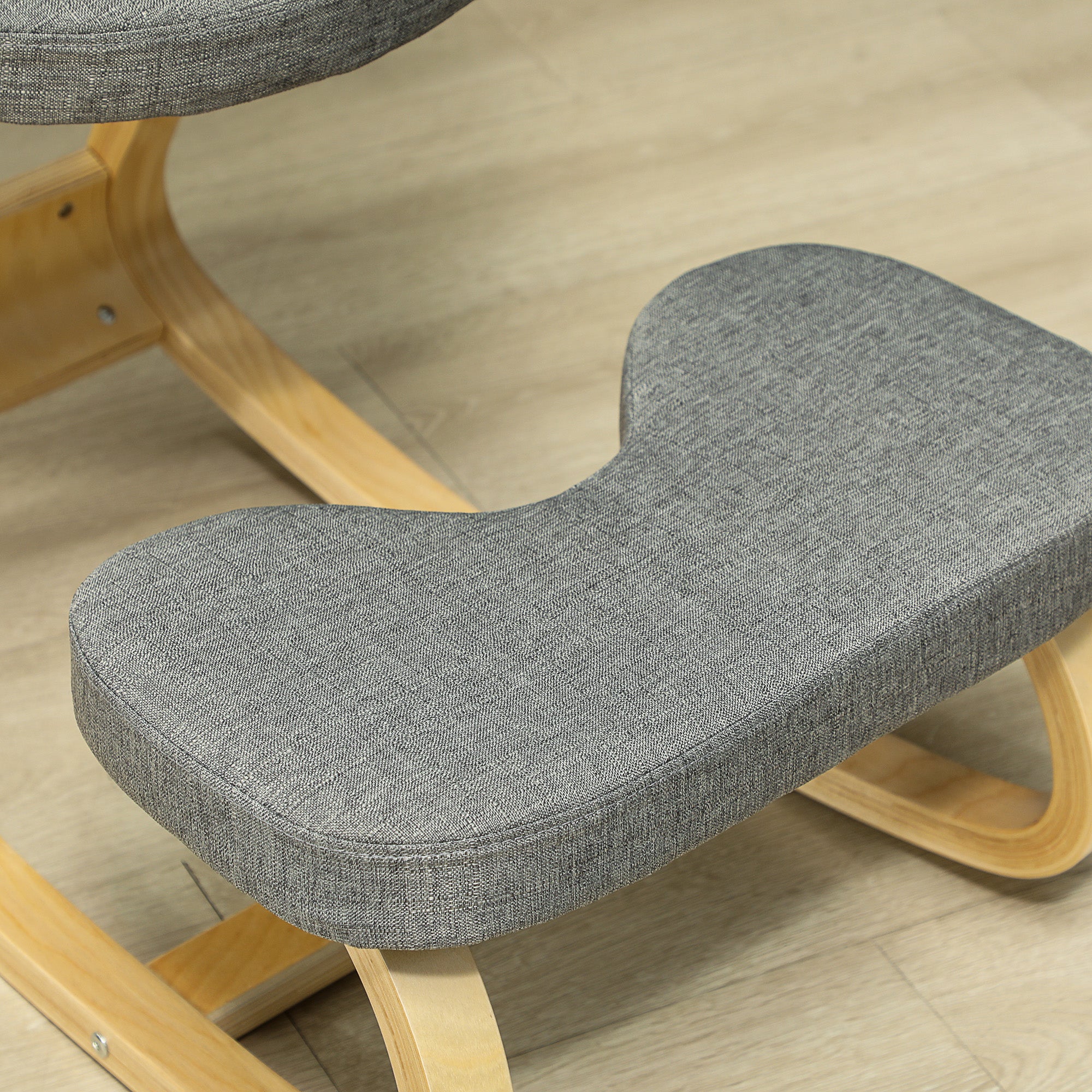 Siège assis genoux, siège ergonomique en bois à bascule, chaise à genoux pour bureau à domicile, améliorer la posture, maux de dos, gris