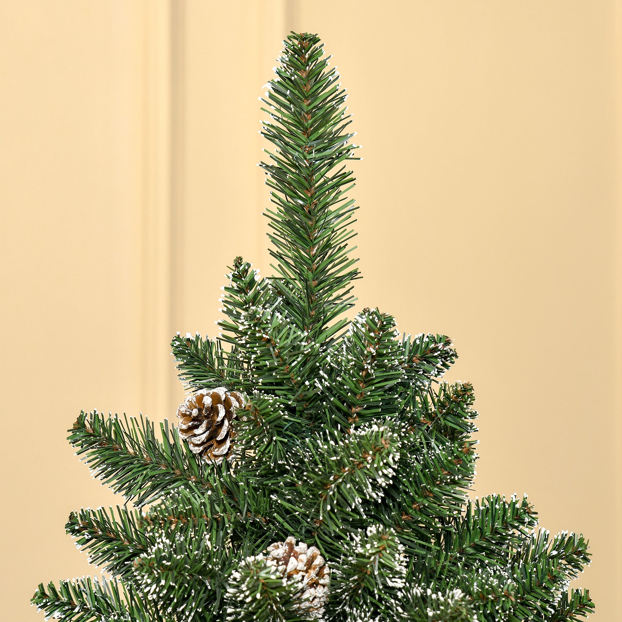 Sapin de Noël Artificiel Aspect enneigé 180H cm 50 Pommes de pin 718 Branches épines Imitation Nordmann Grand réalisme