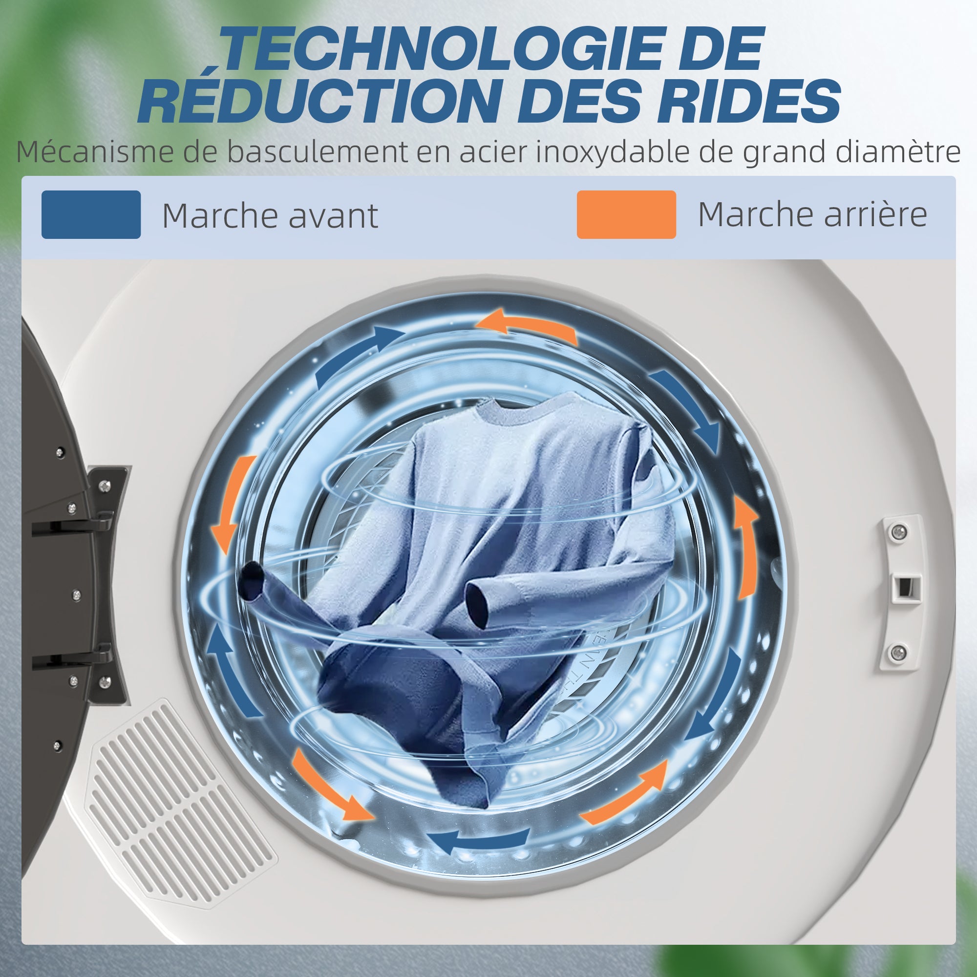 Sèche linge à évacuation compact, sèche-linge électrique 1000 W 3 Kg avec 6 modes de séchage, cuve en acier inoxydable, charge frontale, minuterie, pour appartement, maison, camping-cars, blanc