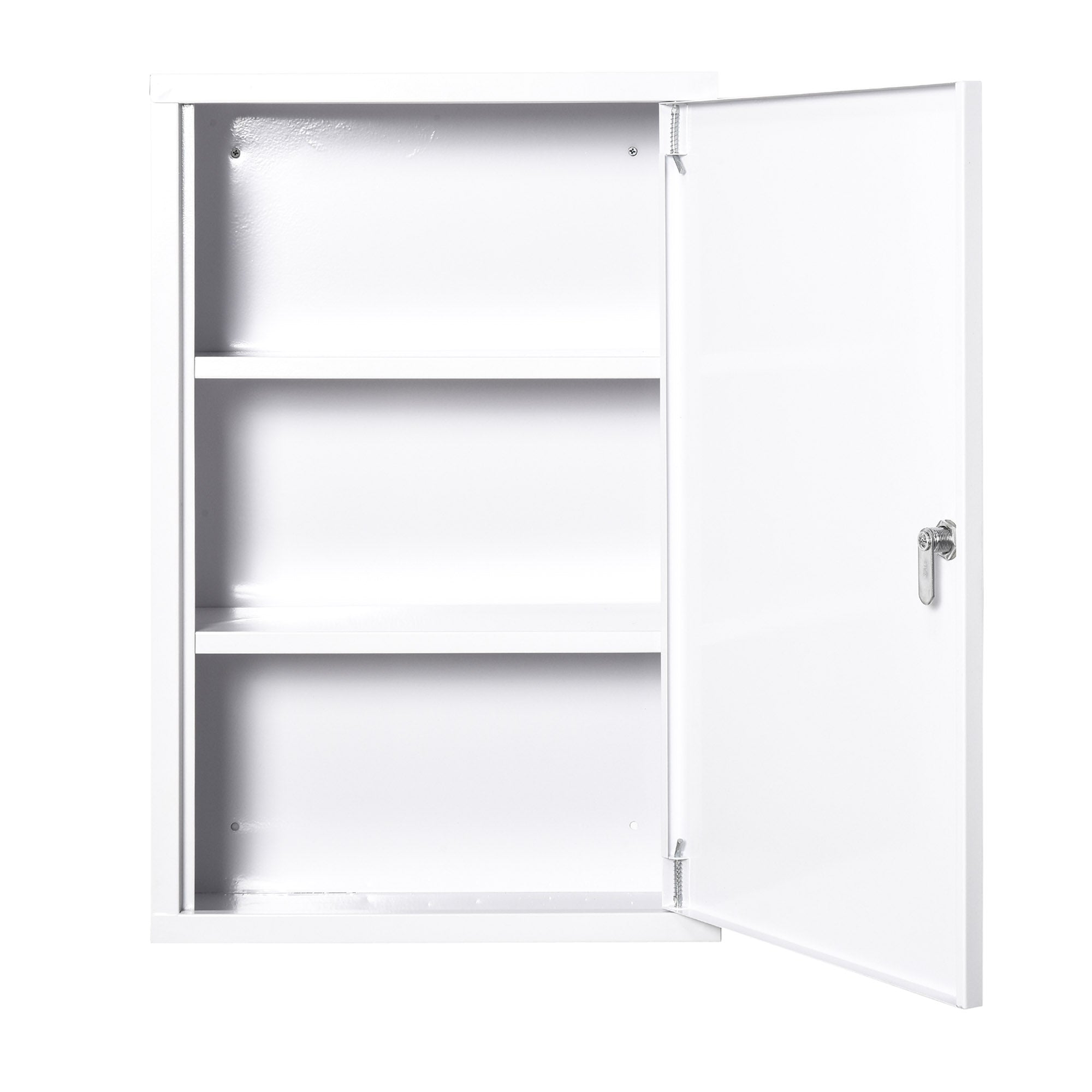 Armoire à Pharmacie 2 étagères 3 Niveaux verrouillable dim. 40L x 18l x 60H cm 2 clés métal Blanc