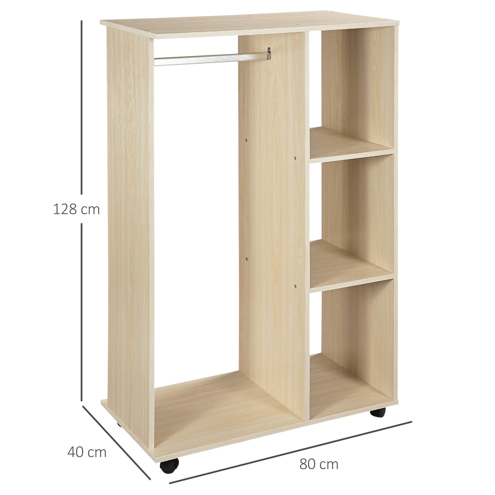 Armoire penderie Armoire de Rangement Mobile Panneaux de Particules Coloris chêne Clair