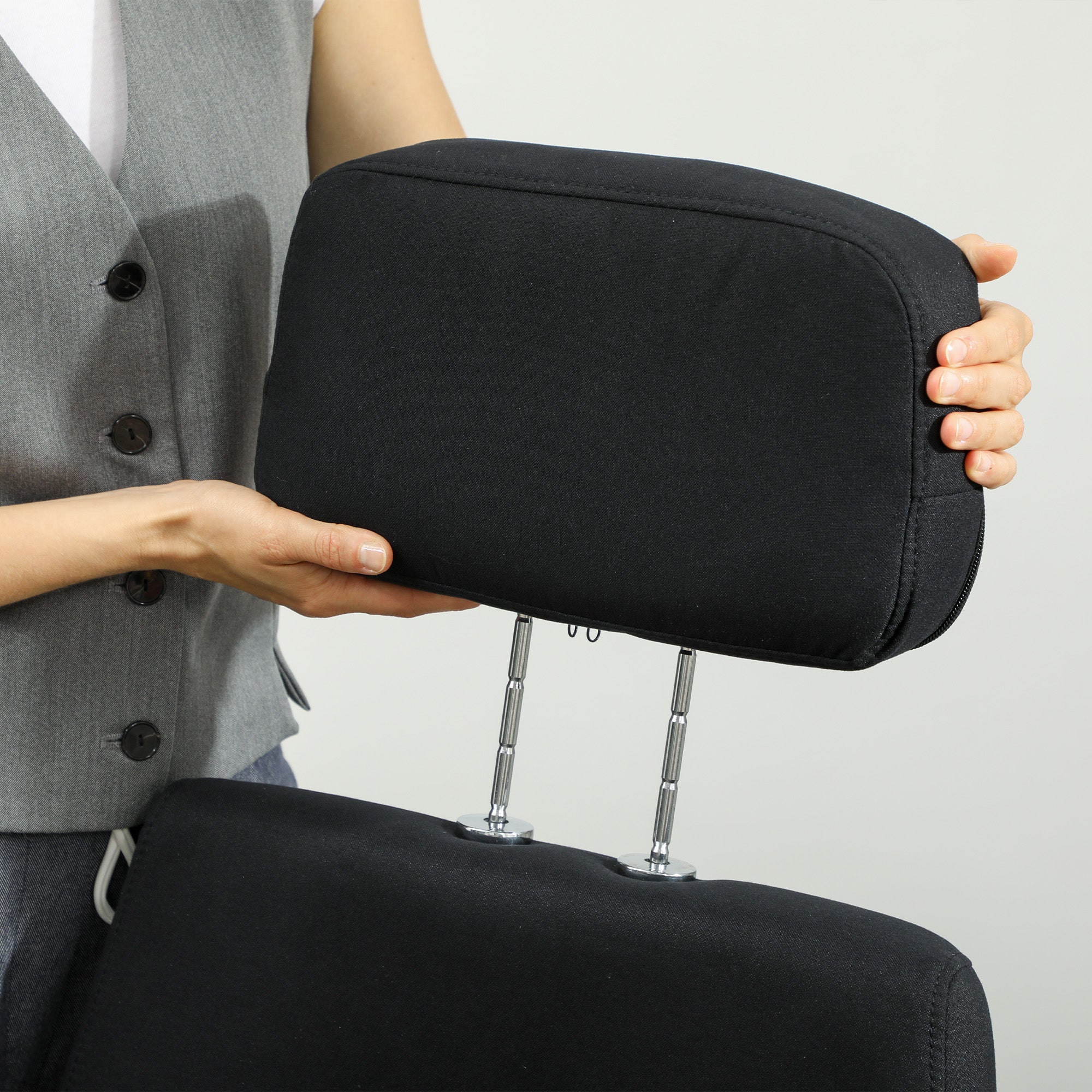 Fauteuil de bureau chaise de bureau grand confort dossier réglable repose-pied roulettes 360° lin 62 x 68 x 127 cm noir