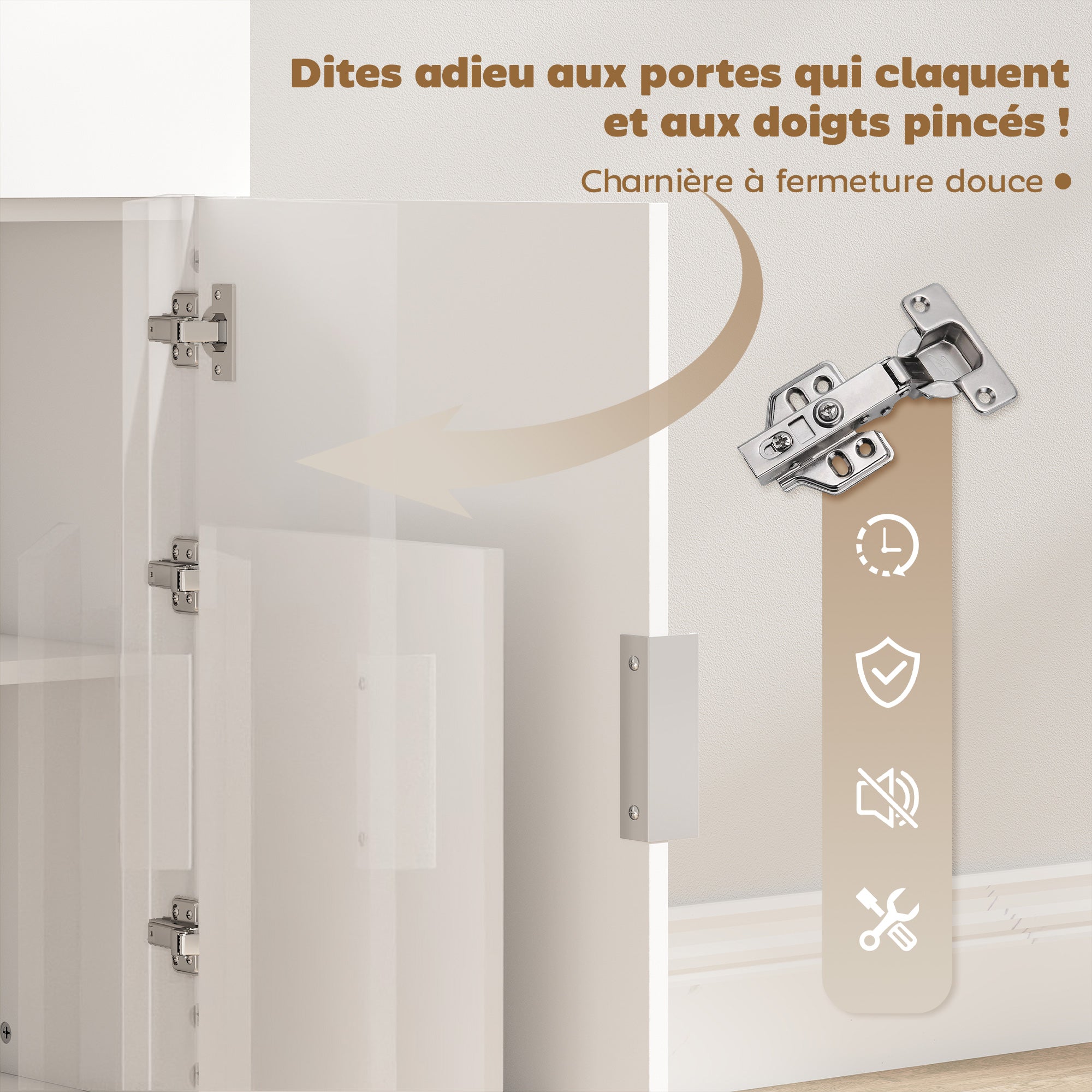 Bureau Pliant, Bureau Informatique avec Plateau Rabattable, Étagères de Rangement et Placard, Style Moderne, 80 x 30 x 128 cm, Blanc