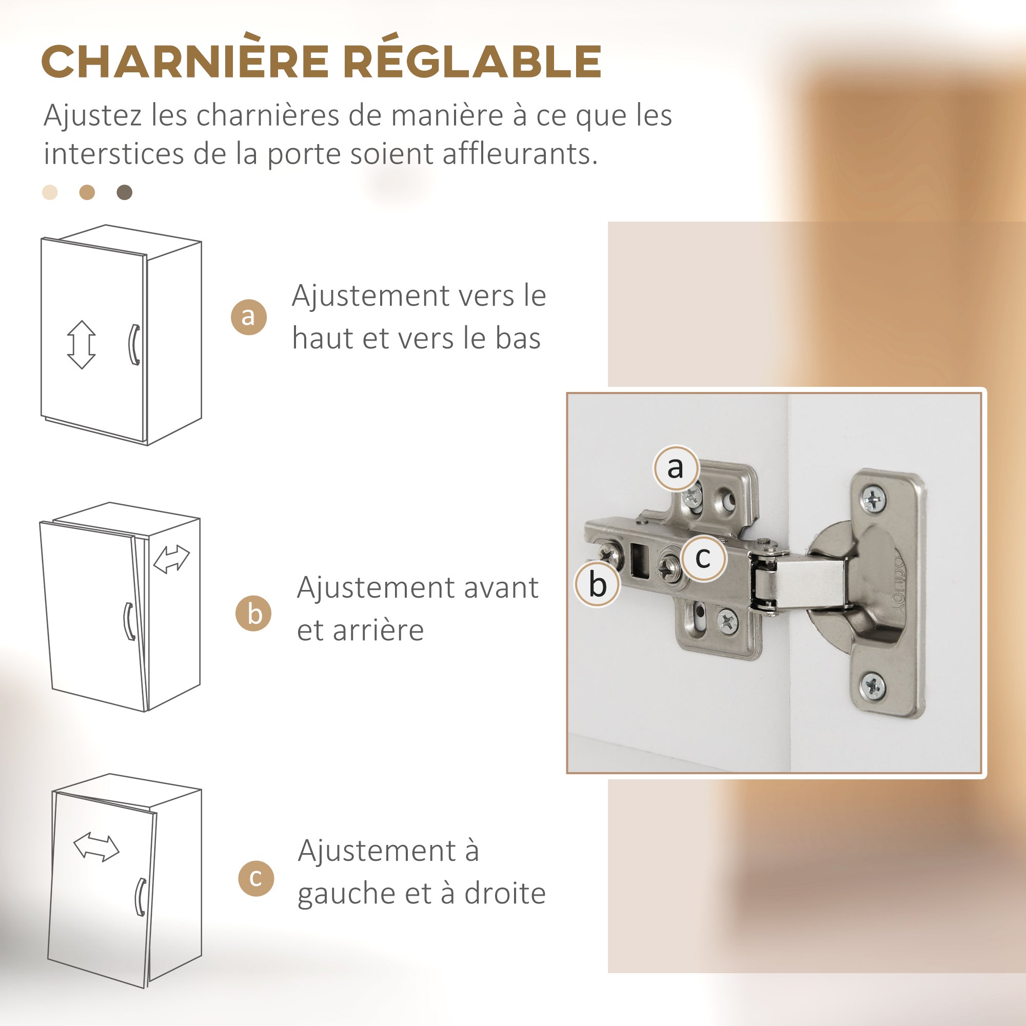 Buffet de cuisine armoire de cuisine buffet haut 2 étagères réglables 4 portes 2 placards et 1 tiroir central hauteur 180 cm blanc