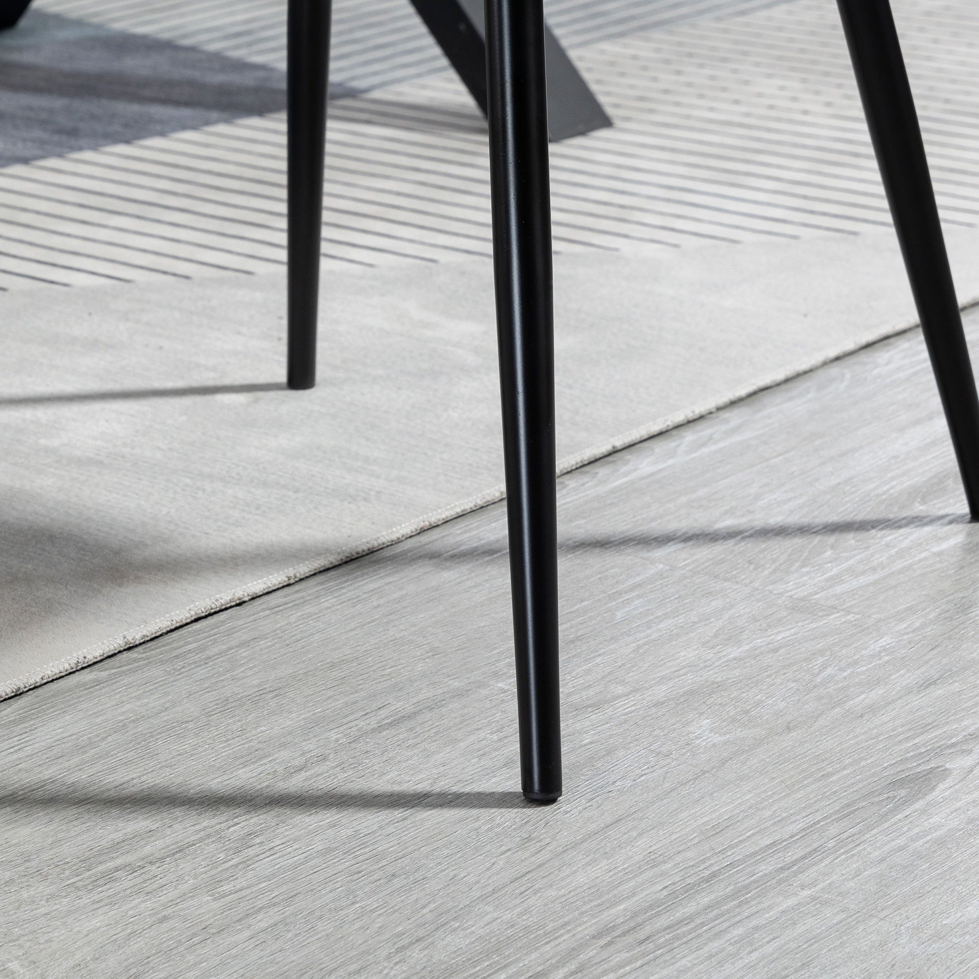 Chaises de Salle à Manger Chaises de Visiteur Design scandinave - Lot de 2 chaises - Pieds effilés métal Noir - Assise Dossier accoudoirs ergonomiques Lin Noir