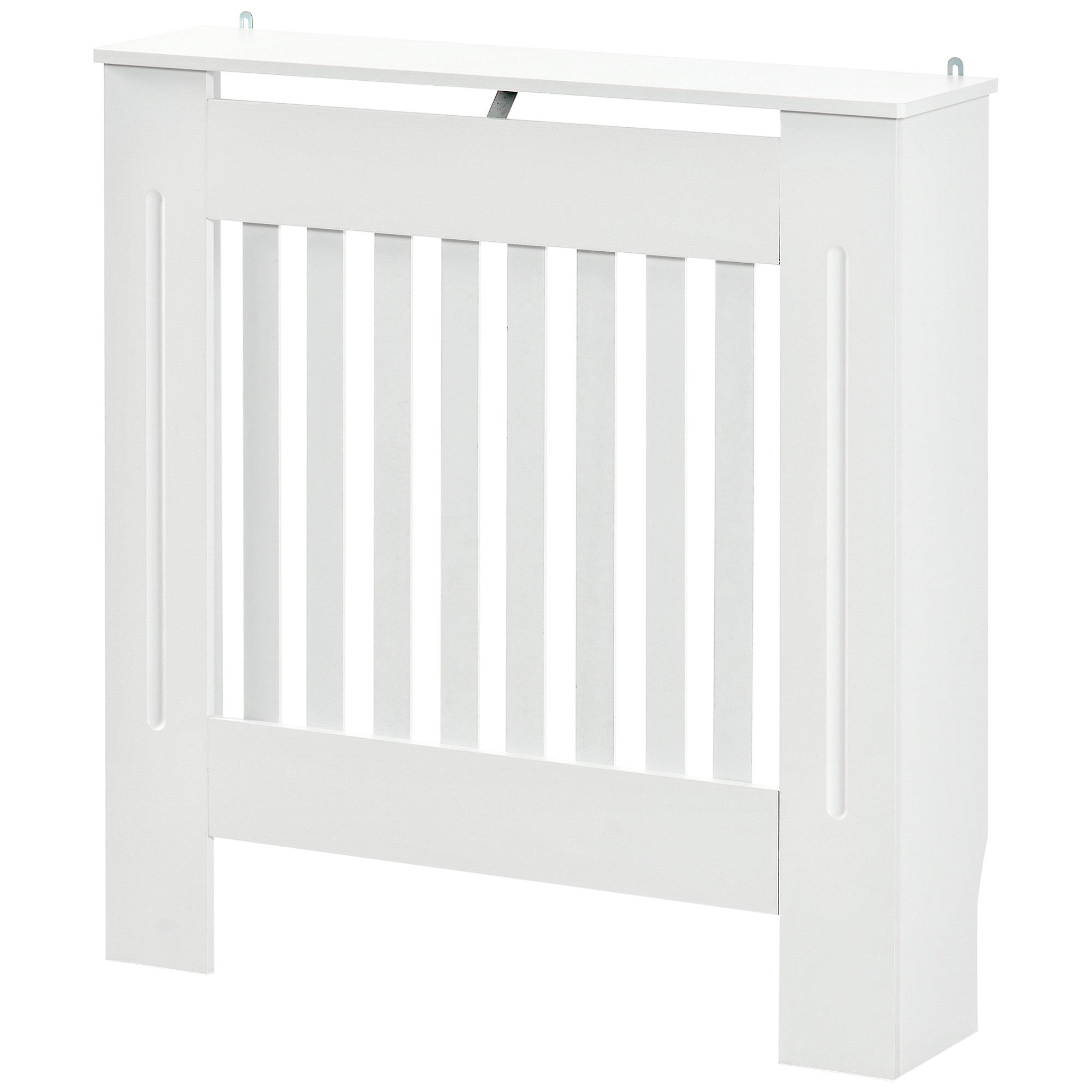 Cache-radiateur couverture radiateur grille d'aération verticale à lattes 78L x 19l x 81H cm en bois Blanc