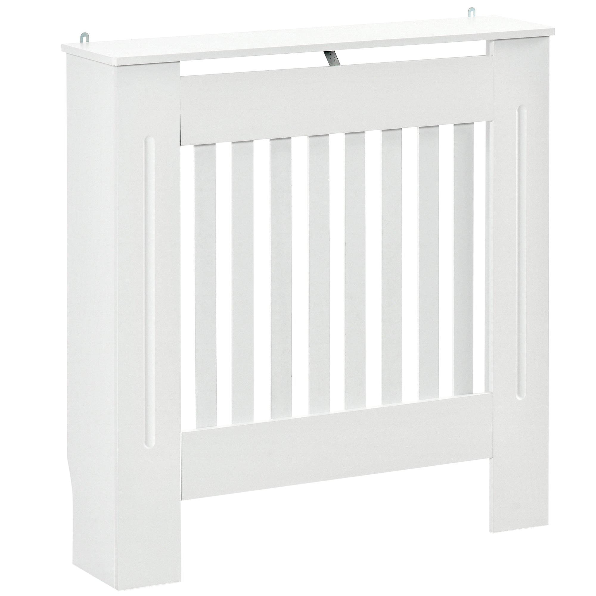 Cache-radiateur couverture radiateur grille d'aération verticale à lattes 78L x 19l x 81H cm en bois Blanc