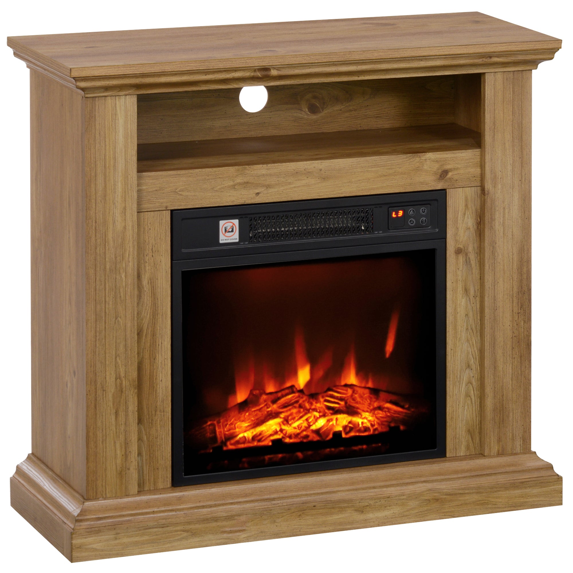 Cheminée électrique, effet flamme 3D, chauffage 1800W, luminosité réglable, télécommande, minuterie, cheminée décorative, sécurité renforcée, 81,5 x 30 x 76,2 cm, brun effet bois