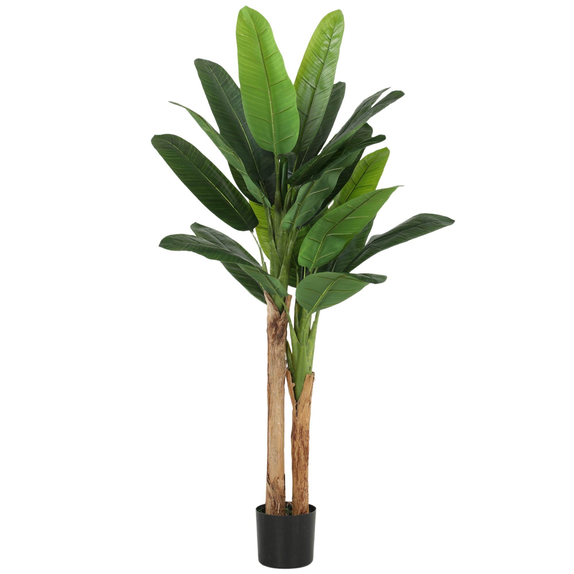Lot de 2 plantes artificielles intérieurs 150 cm bananier arbre artificiel en pot avec des feuilles réalistes, fausse plante vert décoration pour maison, bureau, salon, chambre