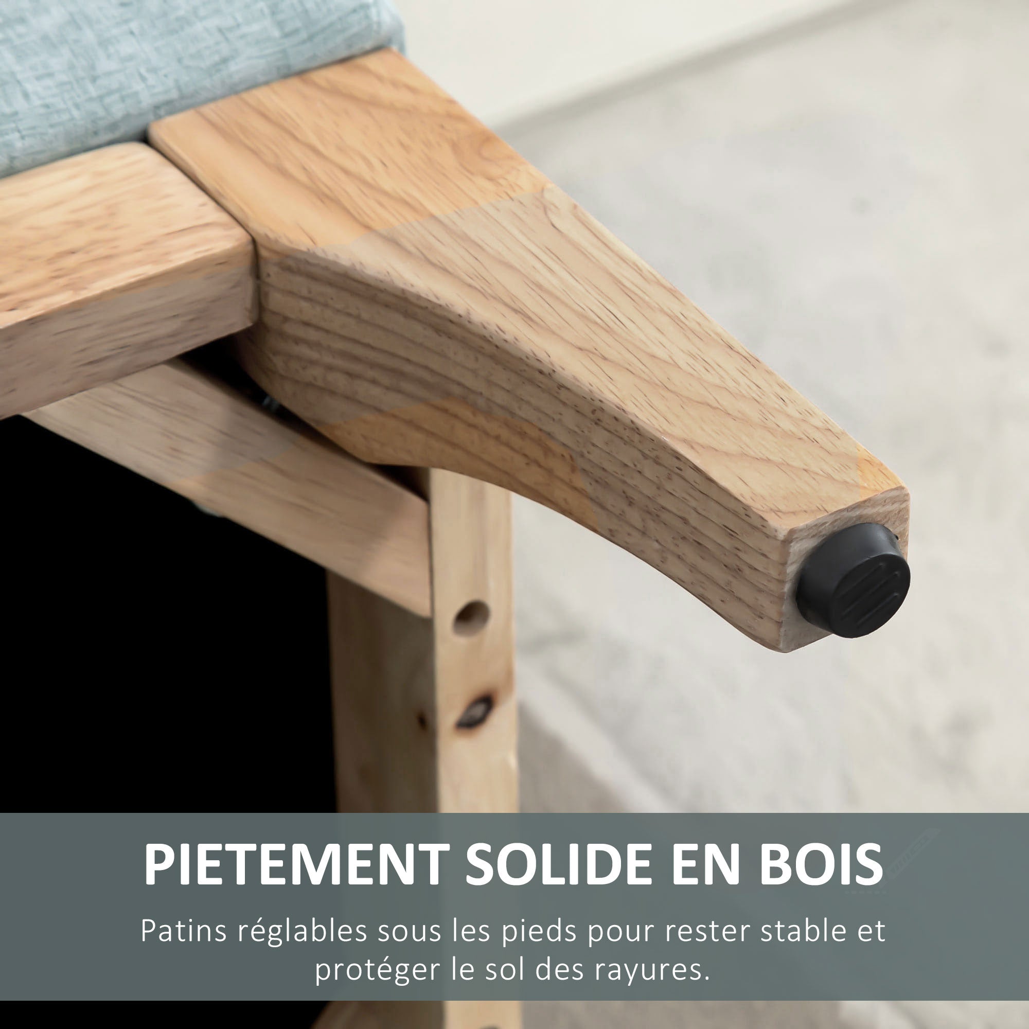 Banc de rangement, coffre de rangement avec couvercle amovible style scandinave, bout de lit en tissu lin, 110 x 39 x 45 cm, vert d'eau