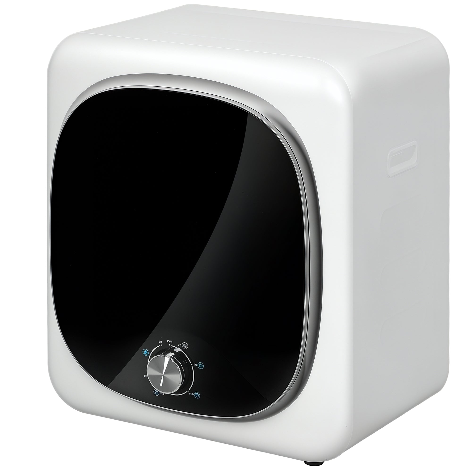 Sèche linge à évacuation compact sèche-linge électrique 800 W 4 Kg avec 5 modes de séchage, cuve en acier inoxydable, charge frontale, pour appartement, maison, camping-cars, blanc