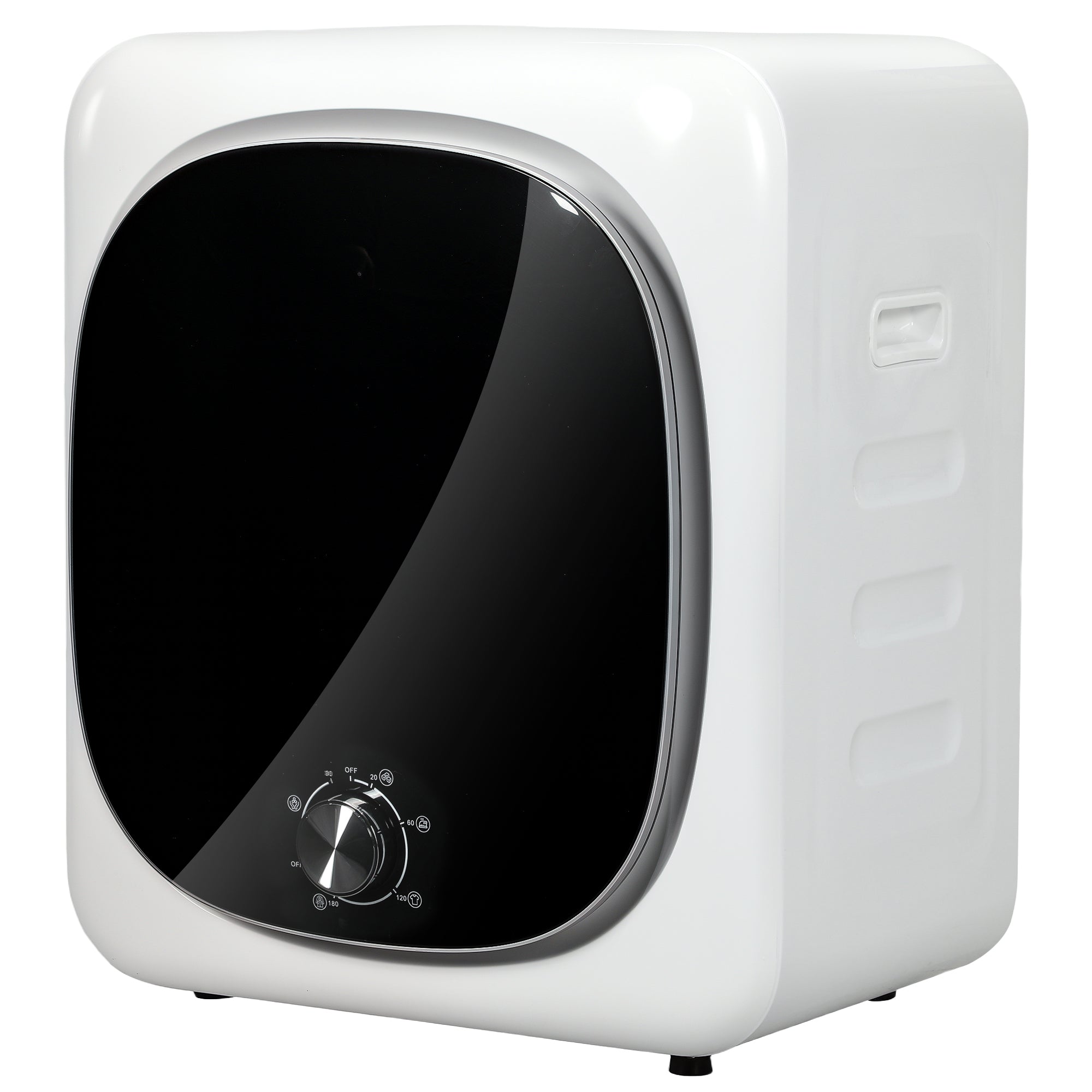 Sèche linge à évacuation compact sèche-linge électrique 800 W 4 Kg avec 5 modes de séchage, cuve en acier inoxydable, charge frontale, pour appartement, maison, camping-cars, blanc