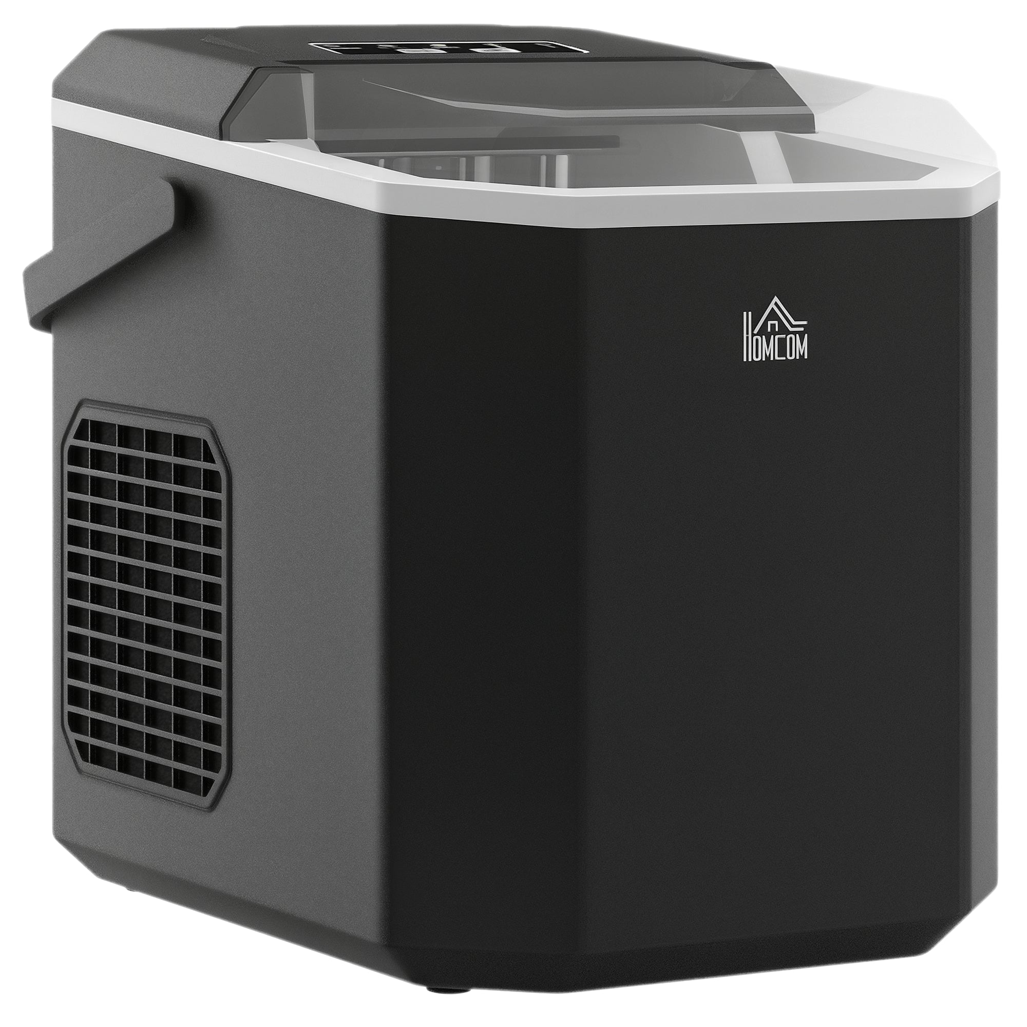 Machine à glaçons autonettoyante, 12kg en 24h, 9 glaçons en 6-13 minutes, ice maker Portable Avec Poignée, panier et pelle, pour la maison/cuisine/camping, noir