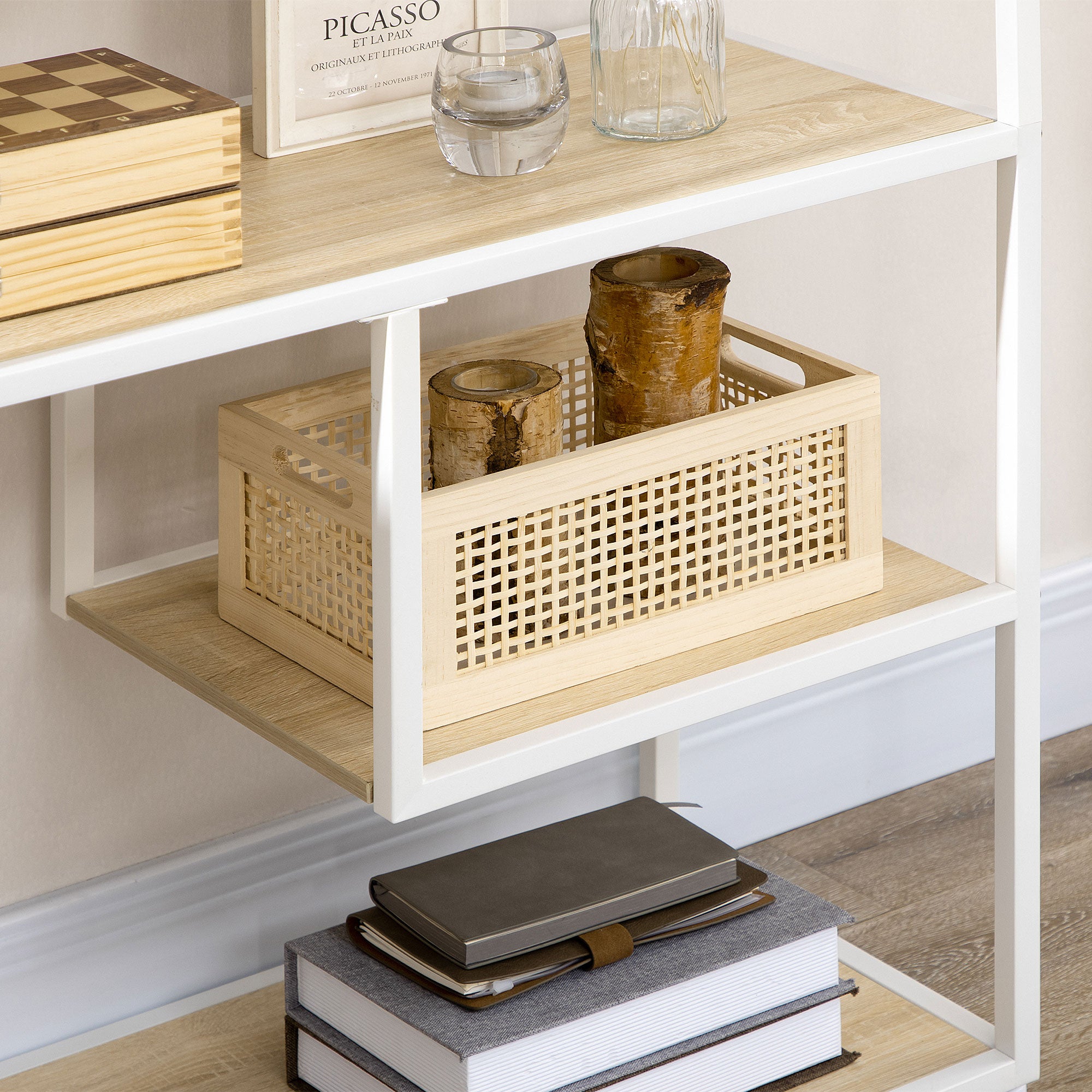 Bibliothèque étagère de rangement à 7 niveaux cadre en acier style industriel pour salon chambre cuisine - 83 x 34 x 180 cm