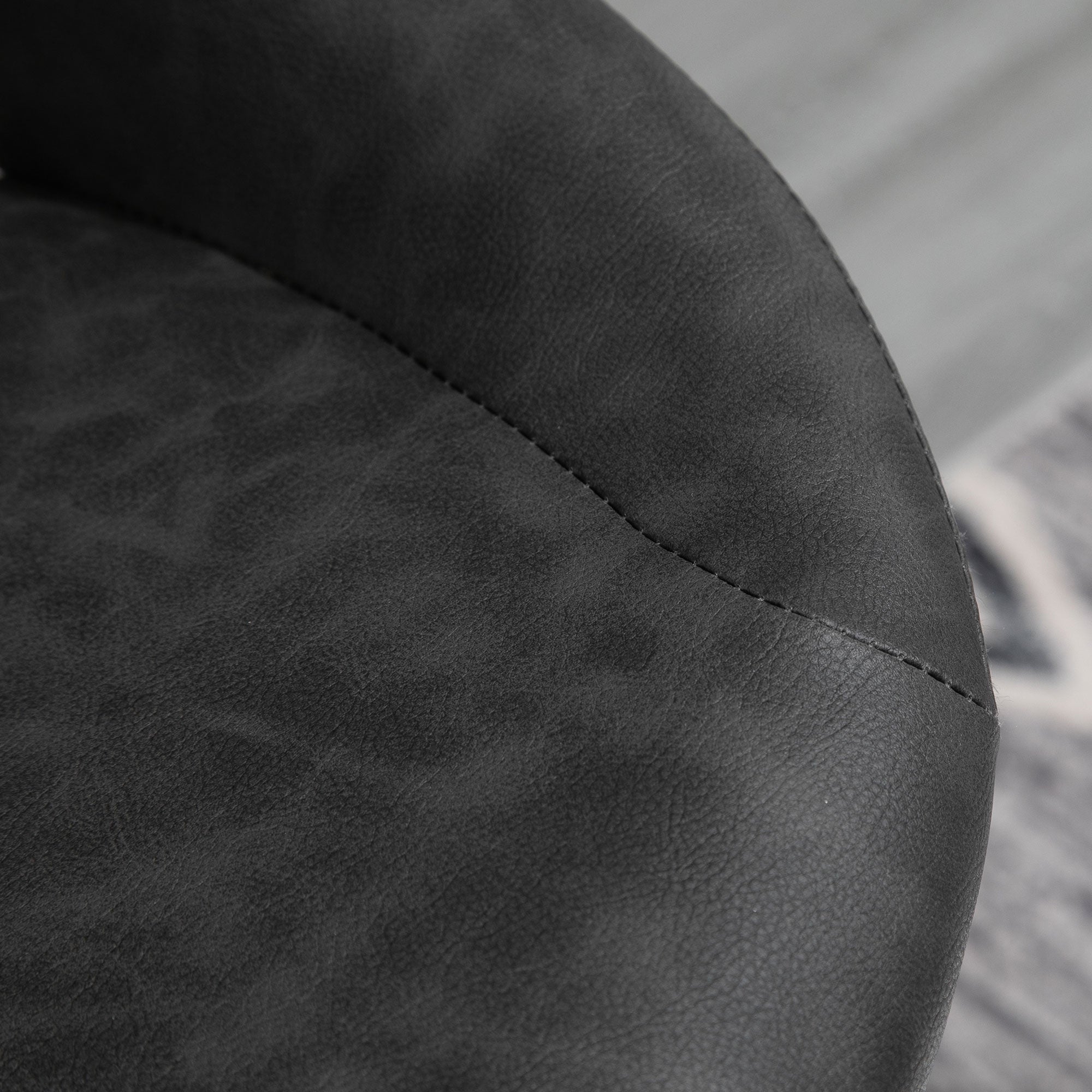 Lot de 2 tabourets de bar design contemporain avec repose-pieds hauteur réglable et pivotant - revêtement synthétique - pied métal noir