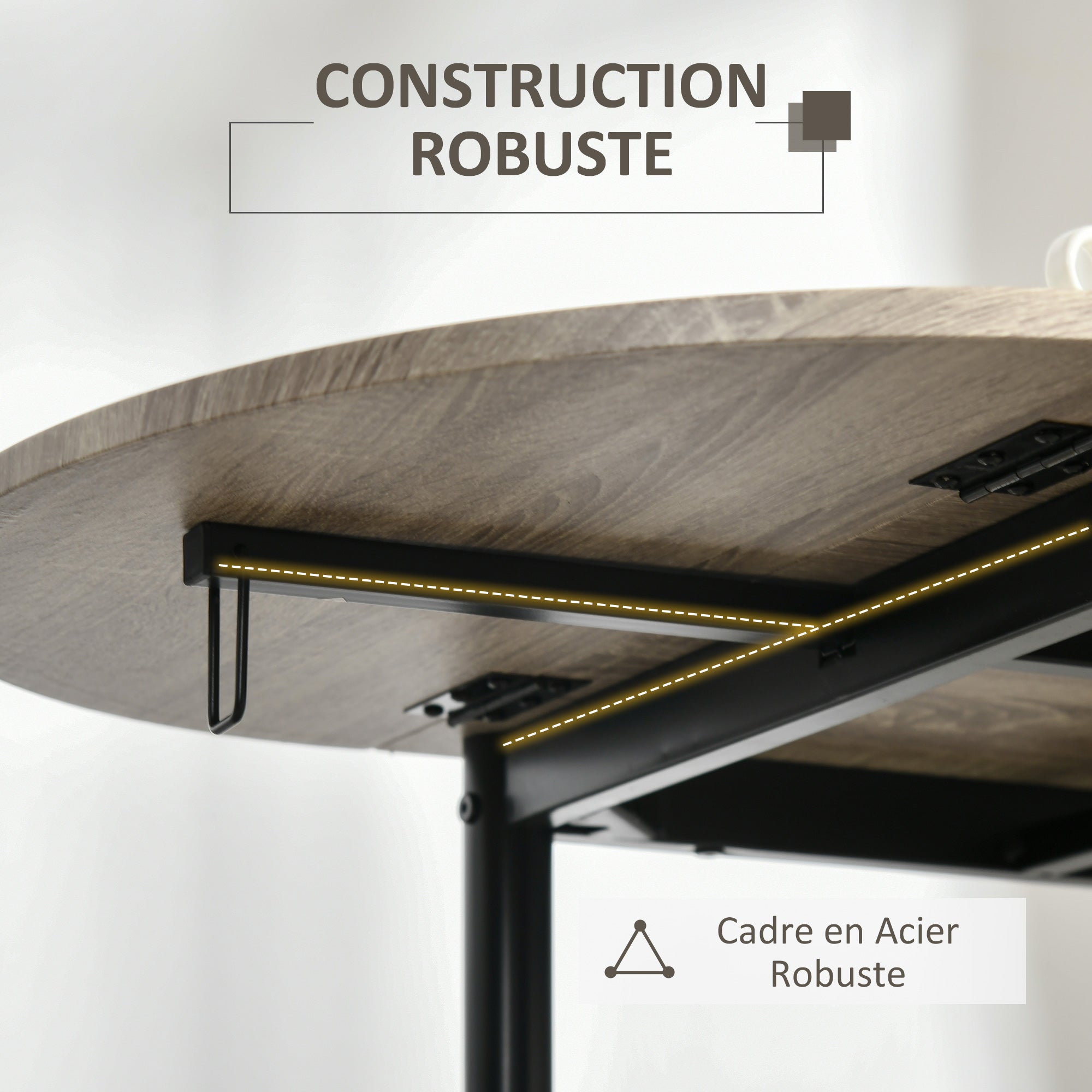 Ensemble table ovale extensible et 2 chaises - table à rabats - métal et MDF - noir et naturel