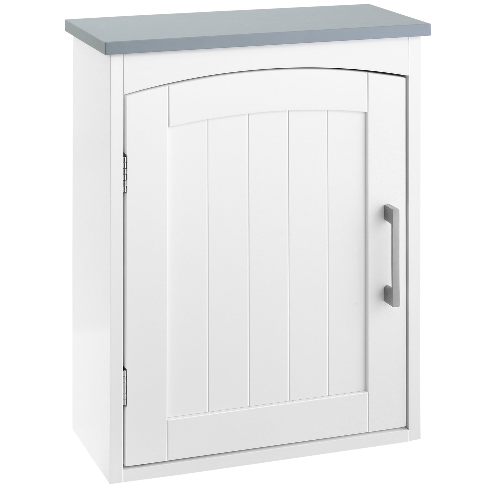 Meuble wc suspendu armoire à pharmacie murale armoire salle de bain rangement avec porte et étagère réglable - 41 x 18,5 x 52 cm - MDF - blanc