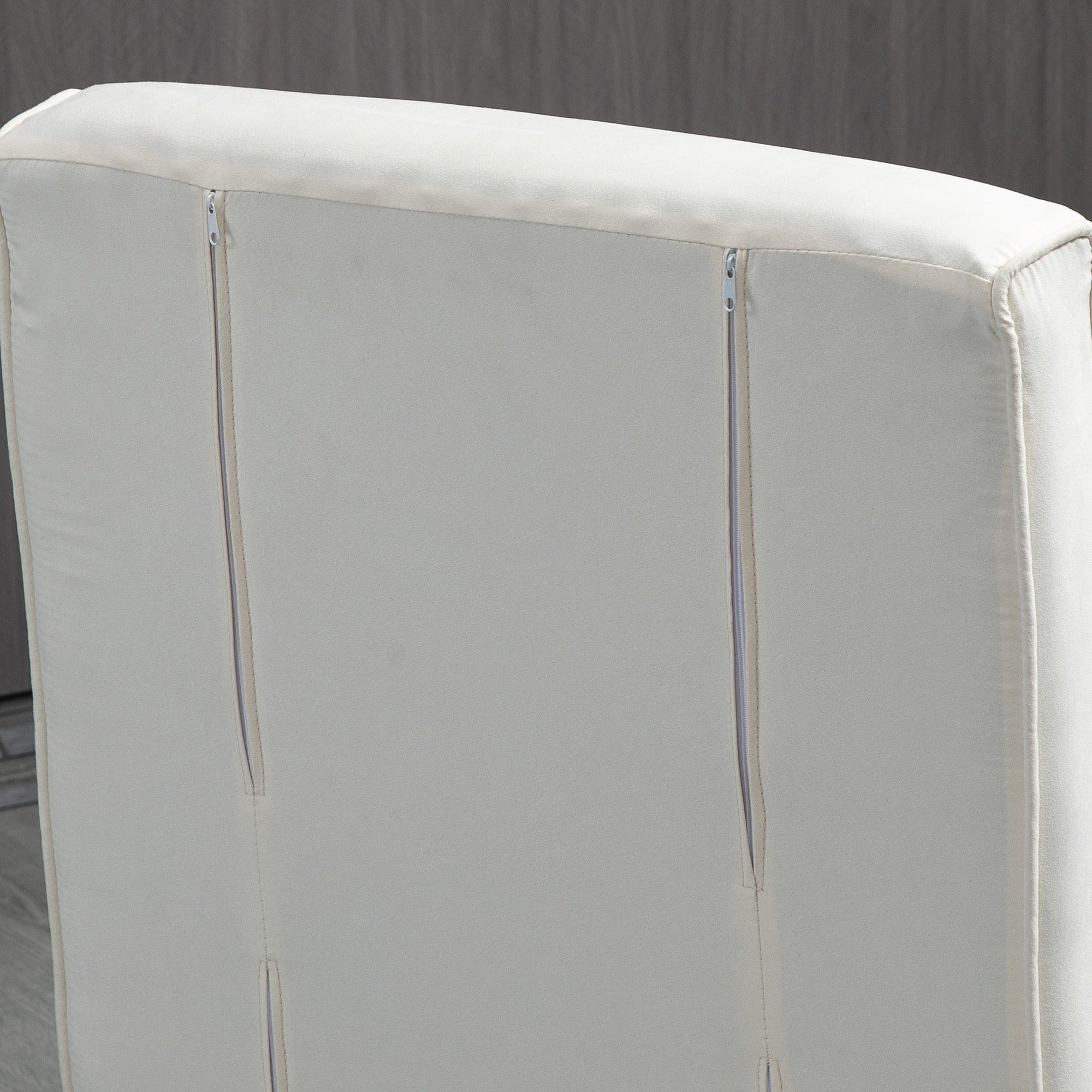 Fauteuil chauffeuse canapé-lit Convertible 1 Place déhoussable Grand Confort Coussin Pieds accoudoirs métal suède blanc