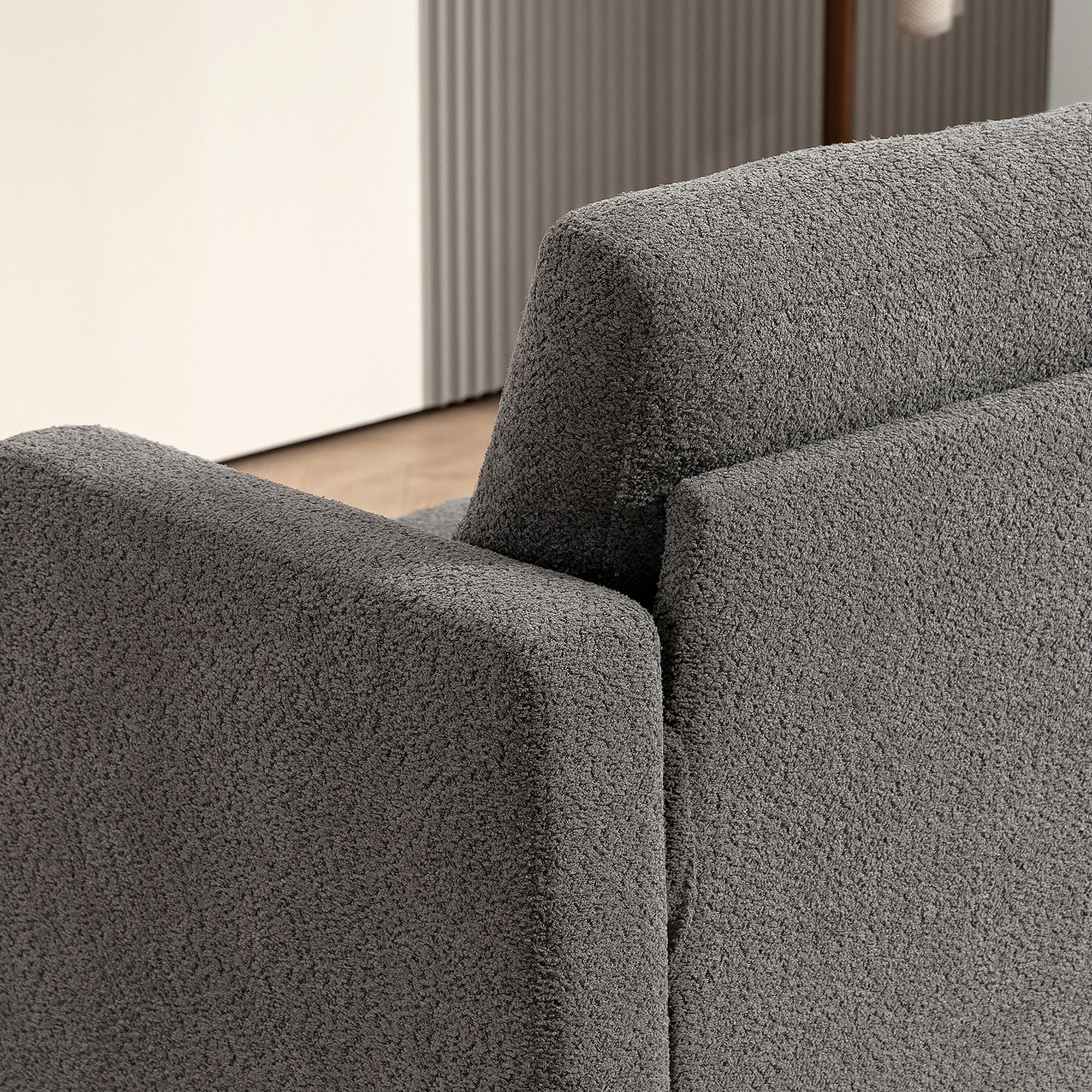 Canapé 2 places canapé de salon 140 cm style moderne avec coussins de dossier amovibles et accoudoirs, mini sofa pour chambre, appartement, petit espace, gris foncé