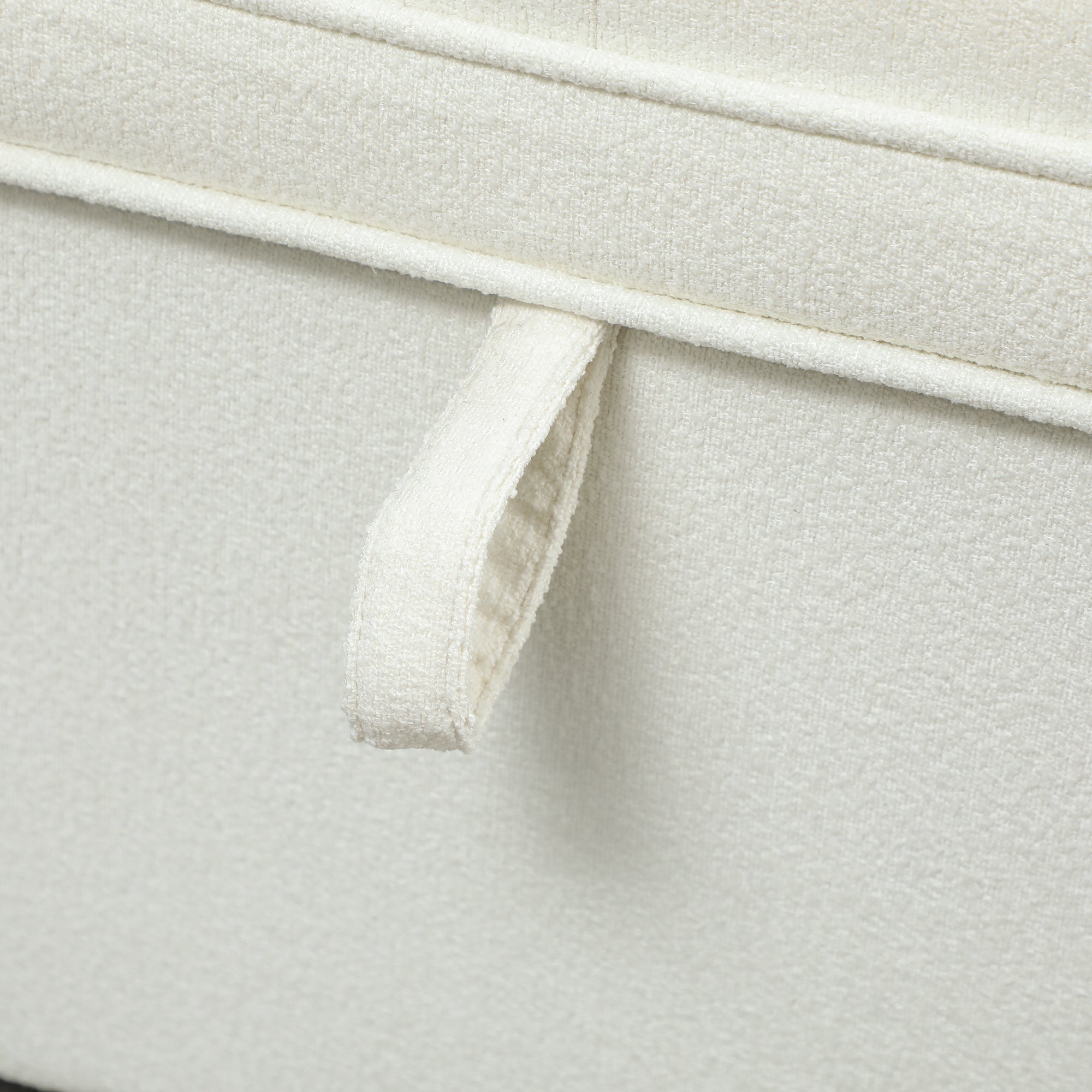 Banc de rangement 112L banquette bout de lit coffre de rangement avec siège capitonné, tissu de lin, pour salon, chambre, entrée, 120 x 40 x 48 cm, crème