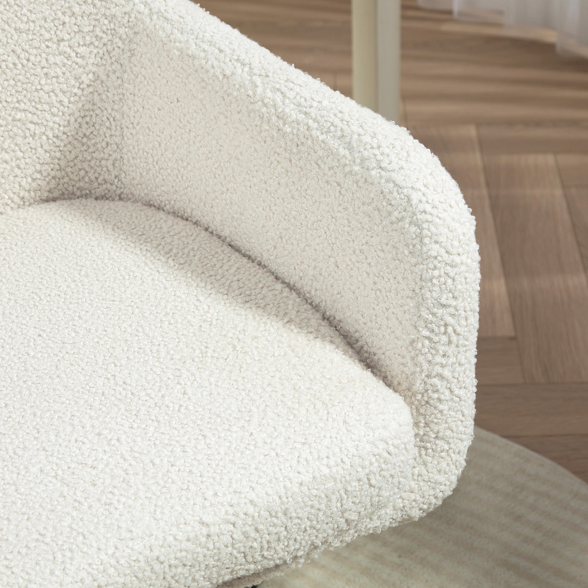 Chaise de bureau, fauteuil de bureau, avec roulettes, hauteur réglable, assise pivotante à 360°, charge 120 kg, crème