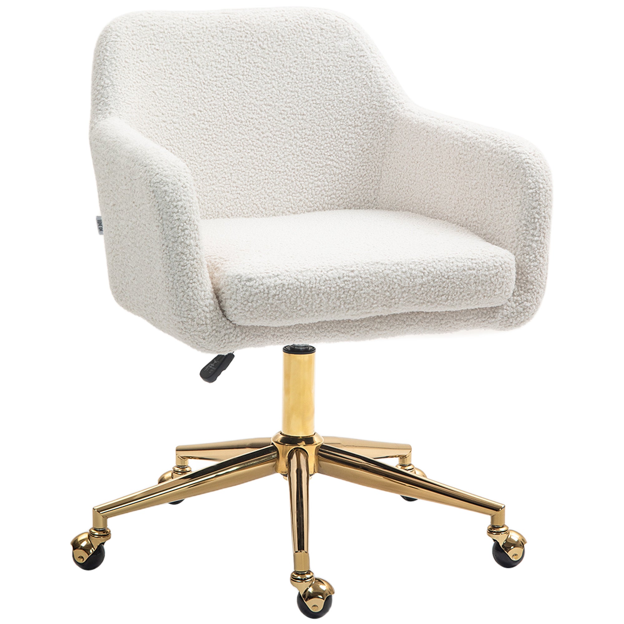 Chaise de bureau, fauteuil de bureau, avec roulettes, hauteur réglable, assise pivotante à 360°, charge 120 kg, crème