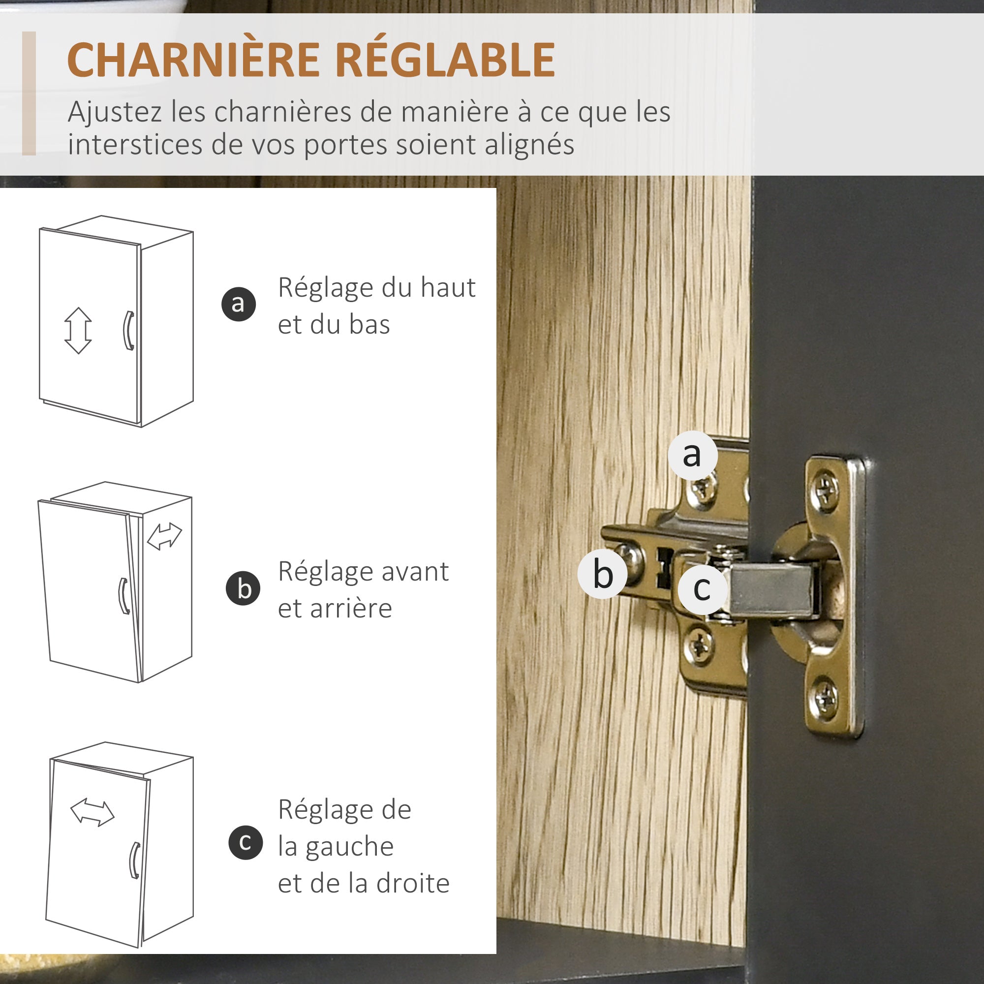 Buffet de cuisine armoire de cuisine multi-rangements 2 portes 3 tiroirs 3 étagères + grand plateau 90L x 39l x 169H cm bicolore chêne clair gris