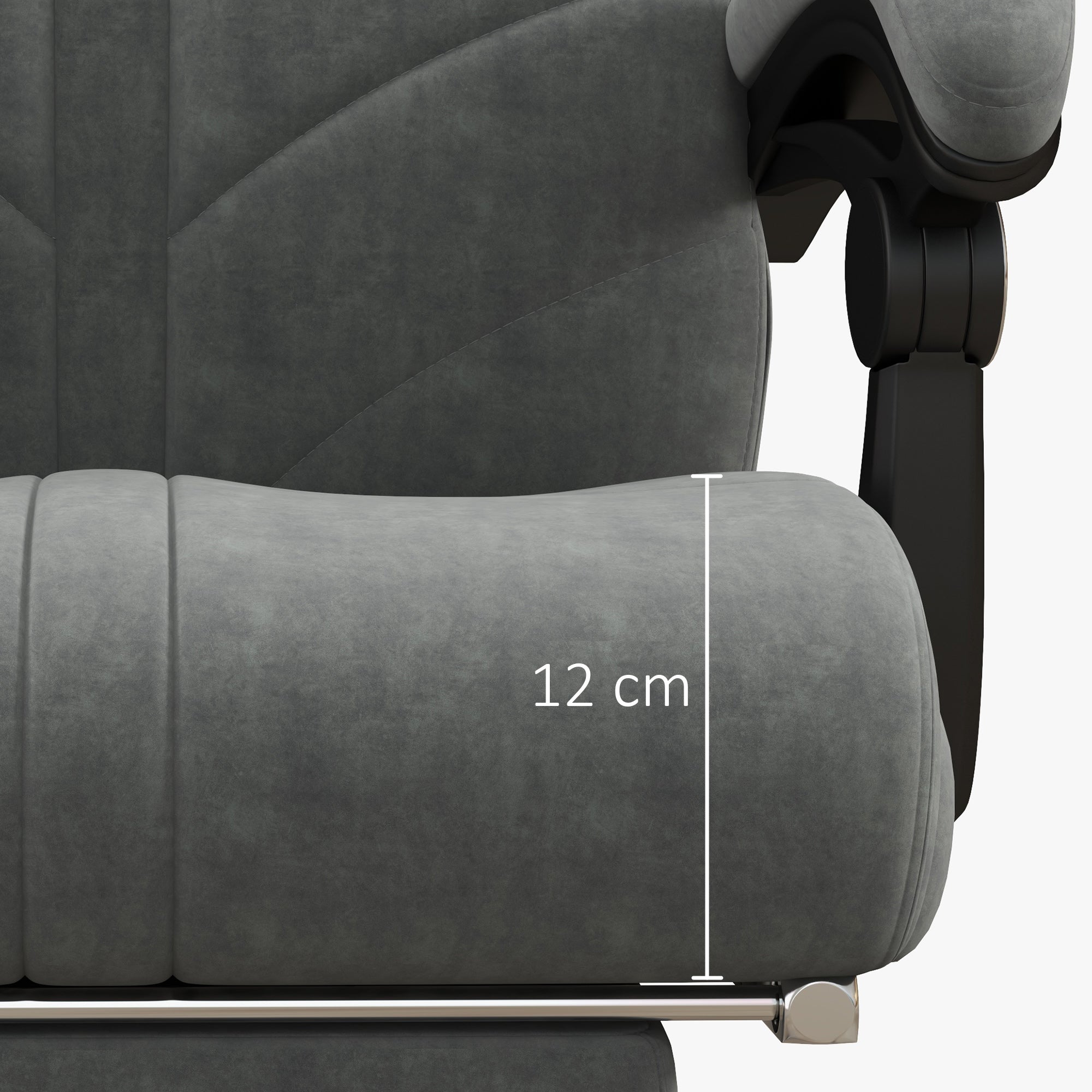 Fauteuil de bureau massant et chauffant chaise pour ordinateur inclinable revêtement en velours avec repose-pieds intégré 5 roulettes design moderne gris