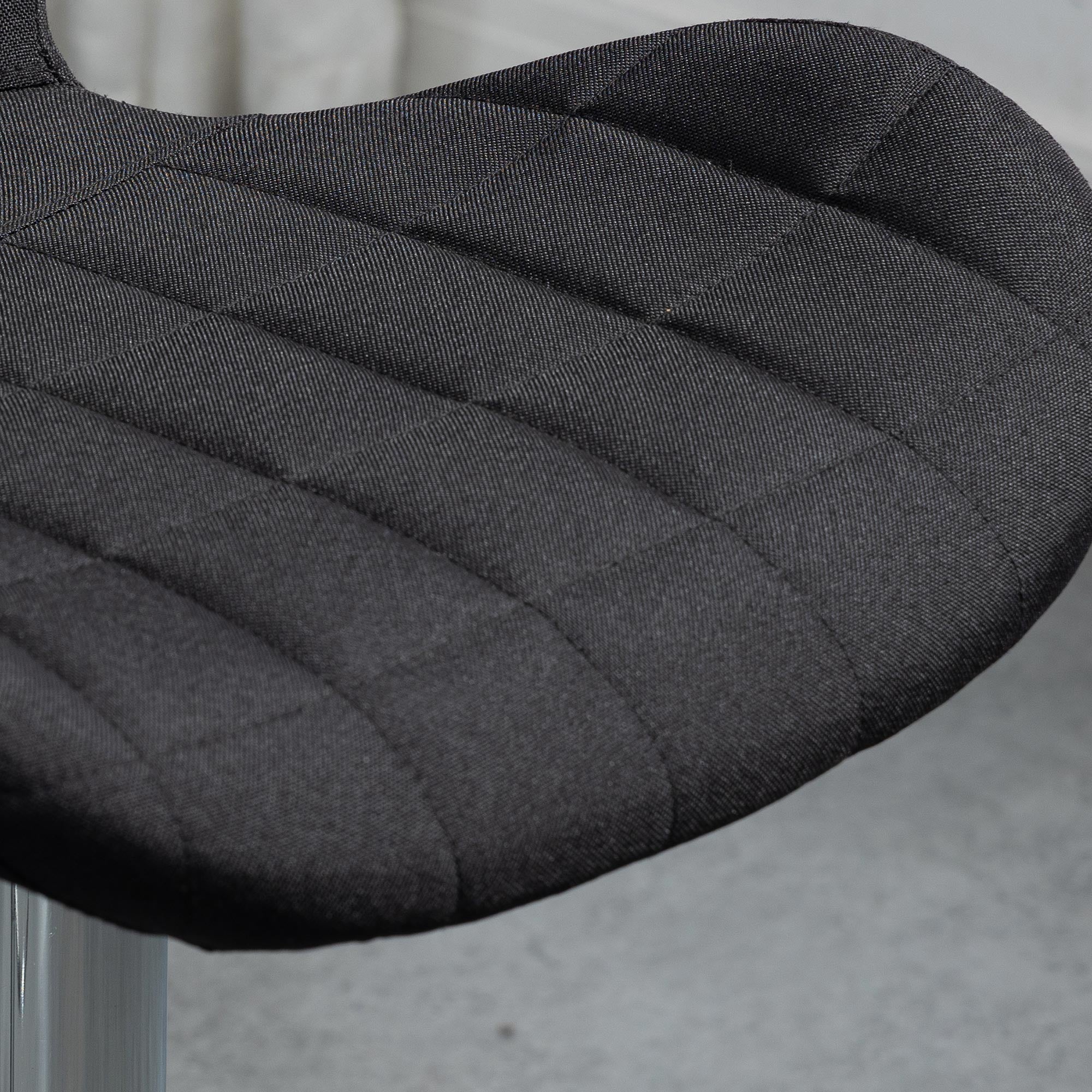 Lot de 2 Tabourets de Bar Design Contemporain Hauteur d'assise réglable 59-81 cm pivotant 360° Lin Noir