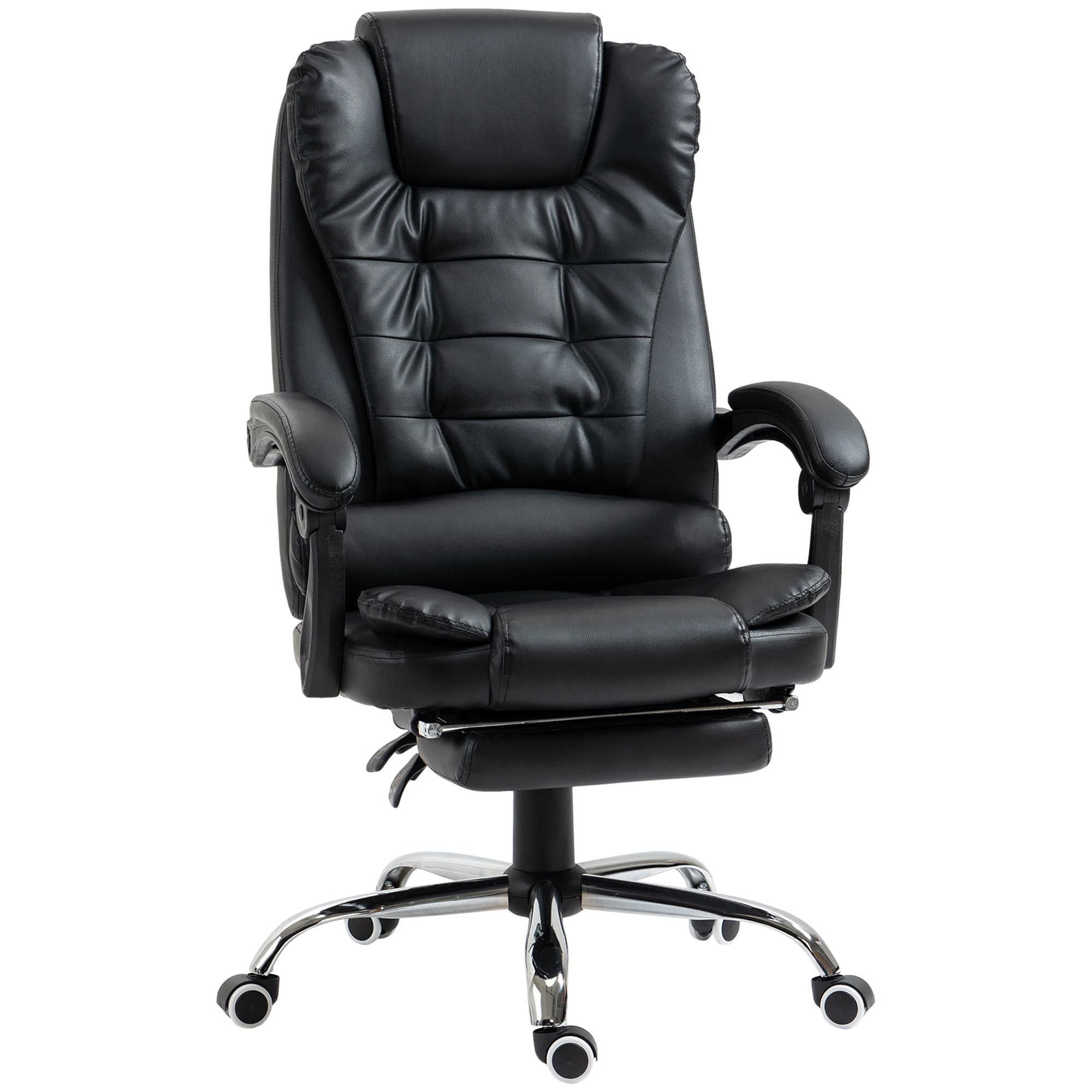 Fauteuil de bureau fauteuil manager grand confort dossier inclinable roulettes PU 64,5 x 69 x 117 cm noir