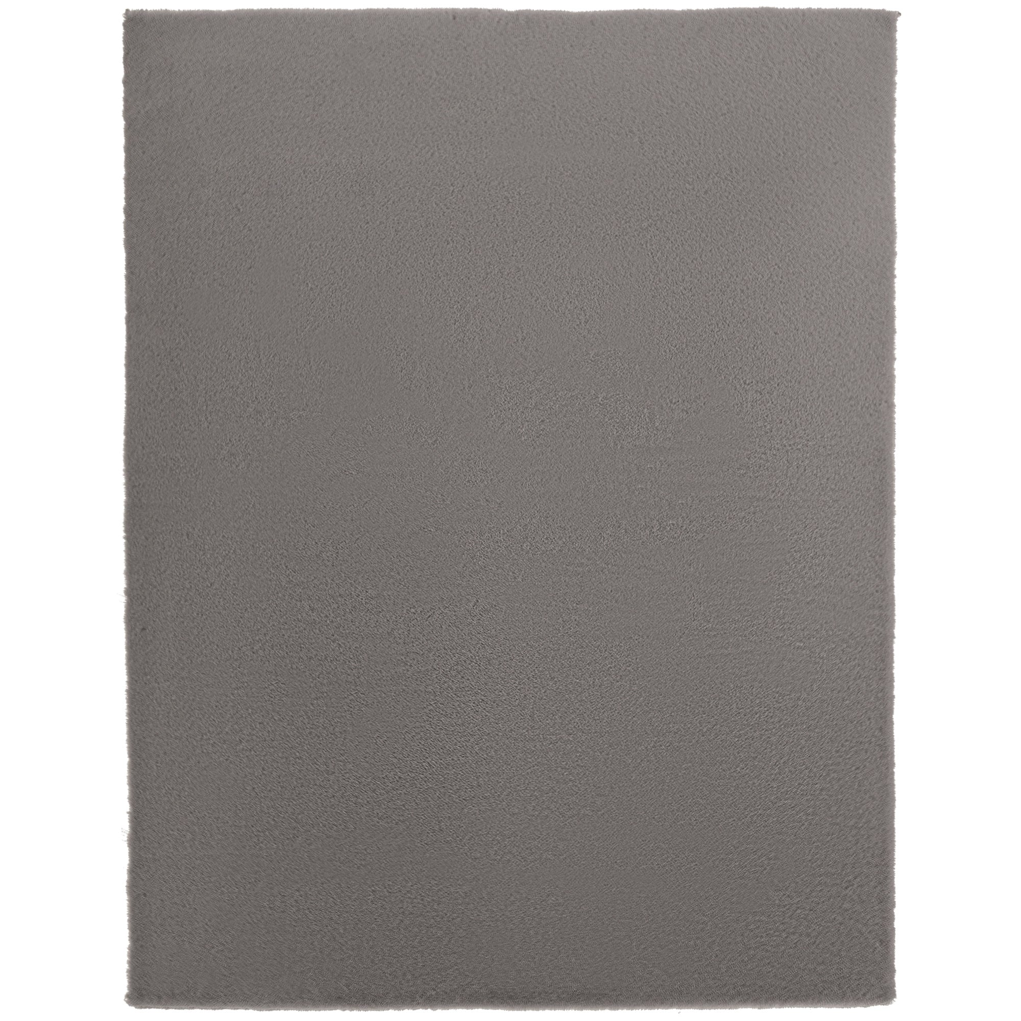 Tapis salon 200 x 140 cm tapis à poils longs, lavable en machine, antidérapant, en fausse fourrure, pour salon, chambre à coucher, bureau, gris clair
