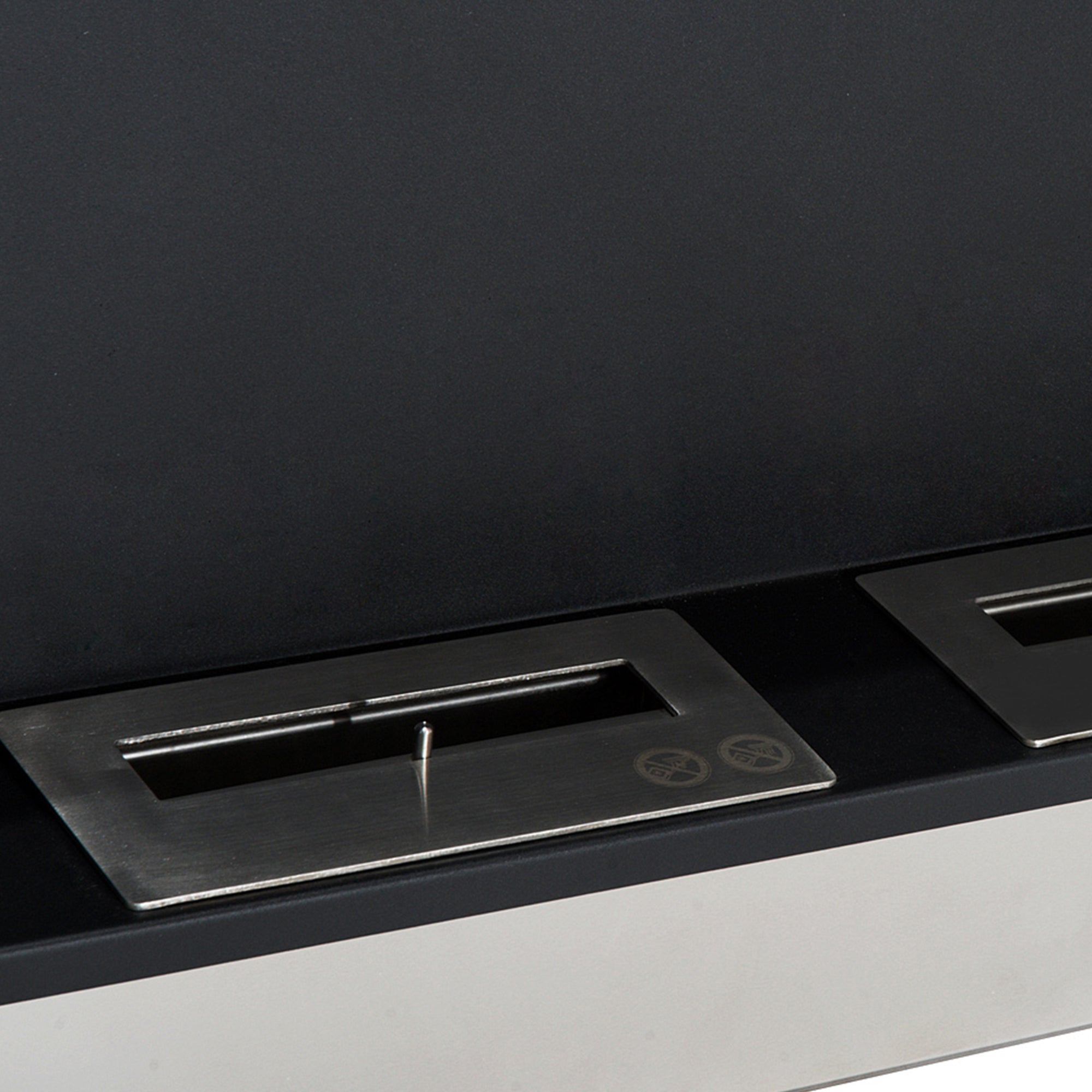 Cheminée bioéthanol Murale encastrable brûleur 2*0,9 L, environ 3 h de durée de combustion 110L x 14,5l x 54H cm Couverture 25-30 m² Acier inox