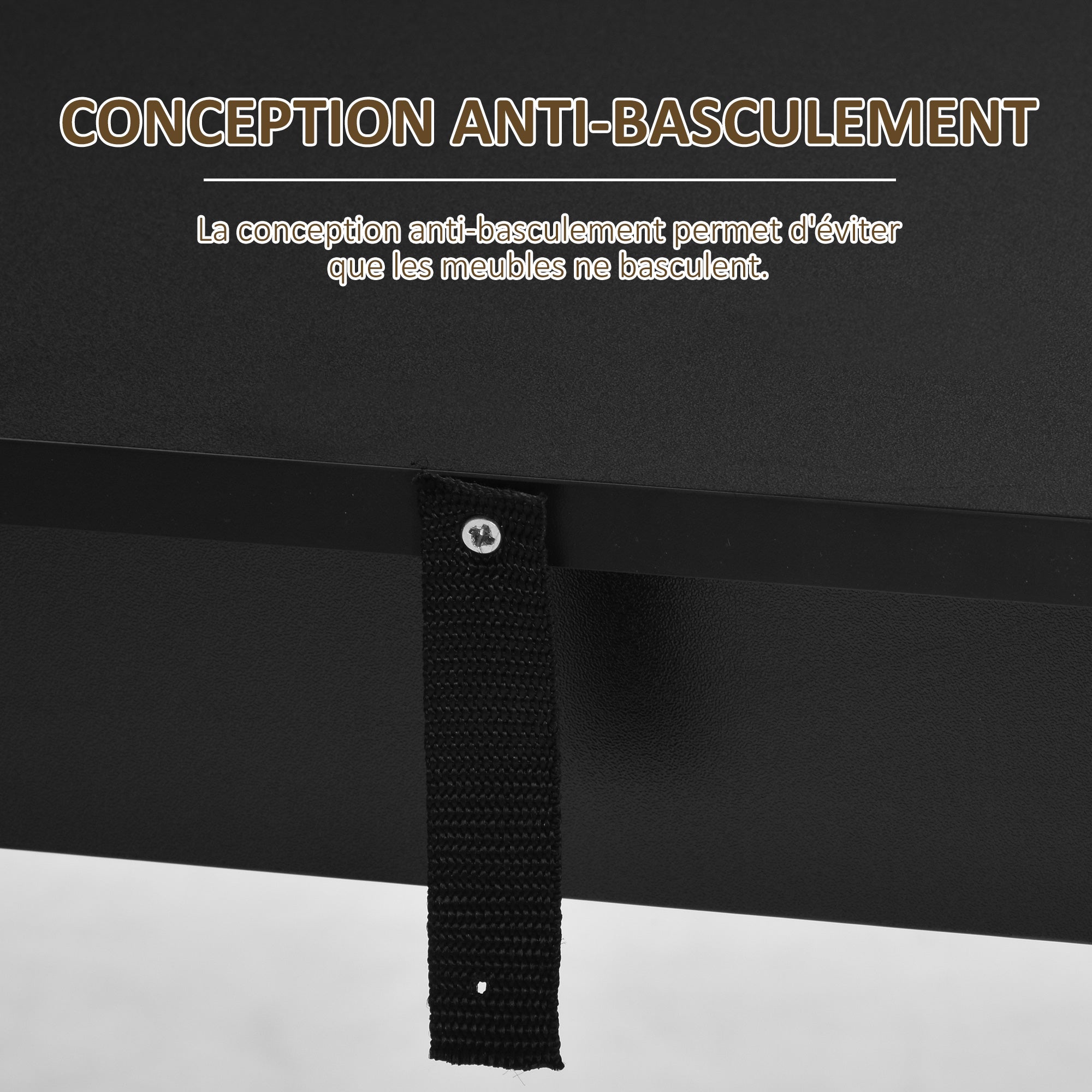 Table de bar table haute de cuisine mange-debout comptoir - dim. 112L x 57l x 106H cm - 3 étagères - noir