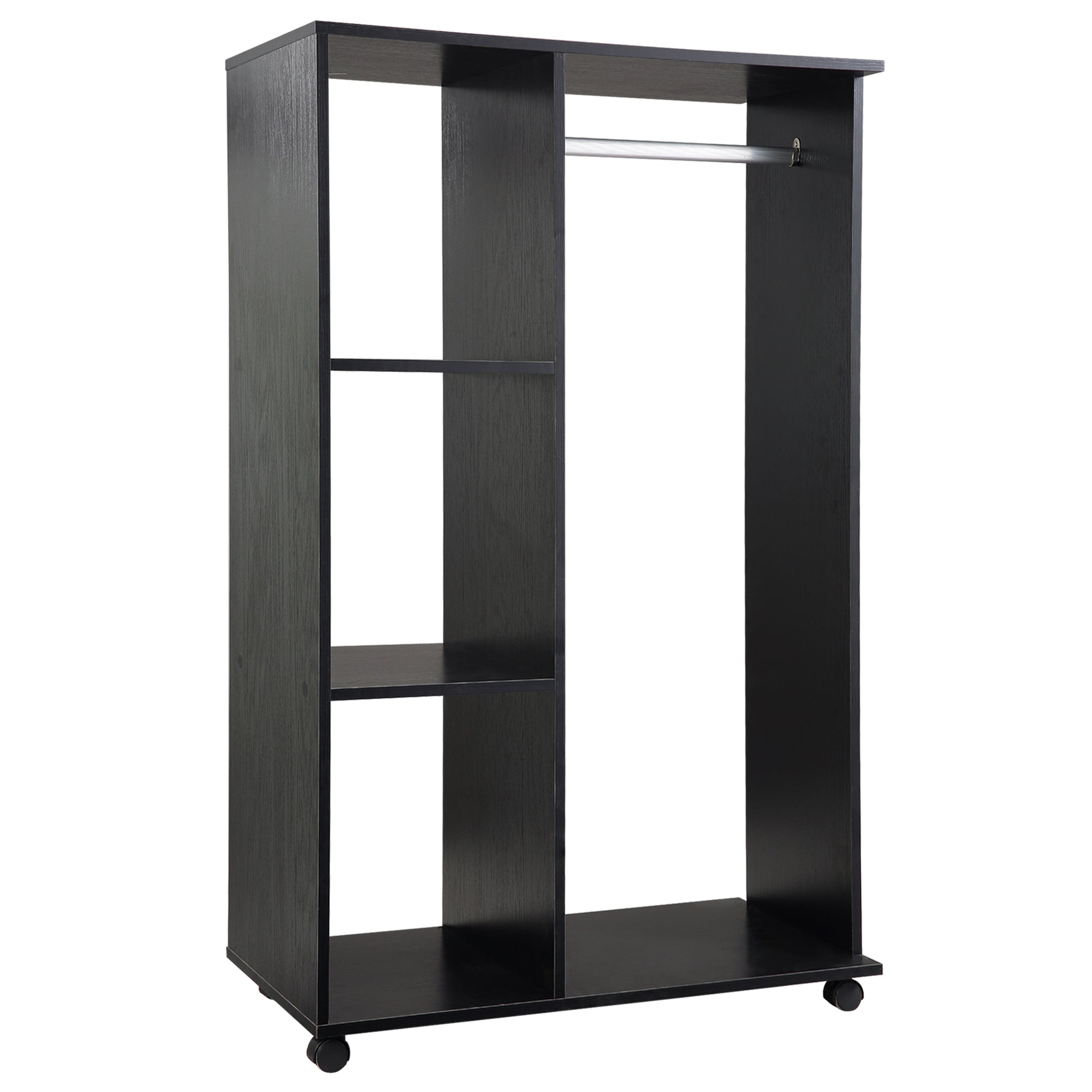 Armoire penderie Armoire de Rangement Mobile Panneaux de Particules Noir