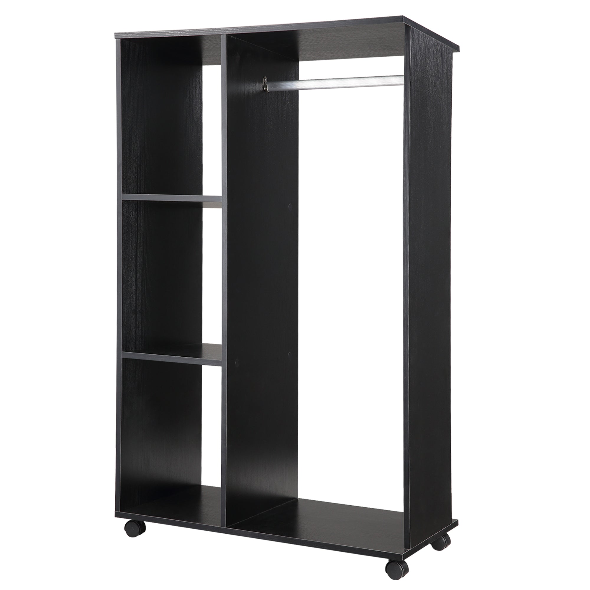 Armoire penderie Armoire de Rangement Mobile Panneaux de Particules Noir